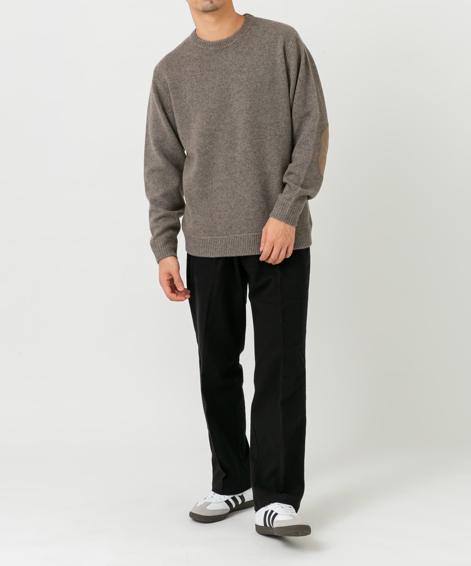 URBAN RESEARCH ROSSO「『XLサイズあり』ハミルトンラムズウールエルボーパッチニット」|ニット・セーター|