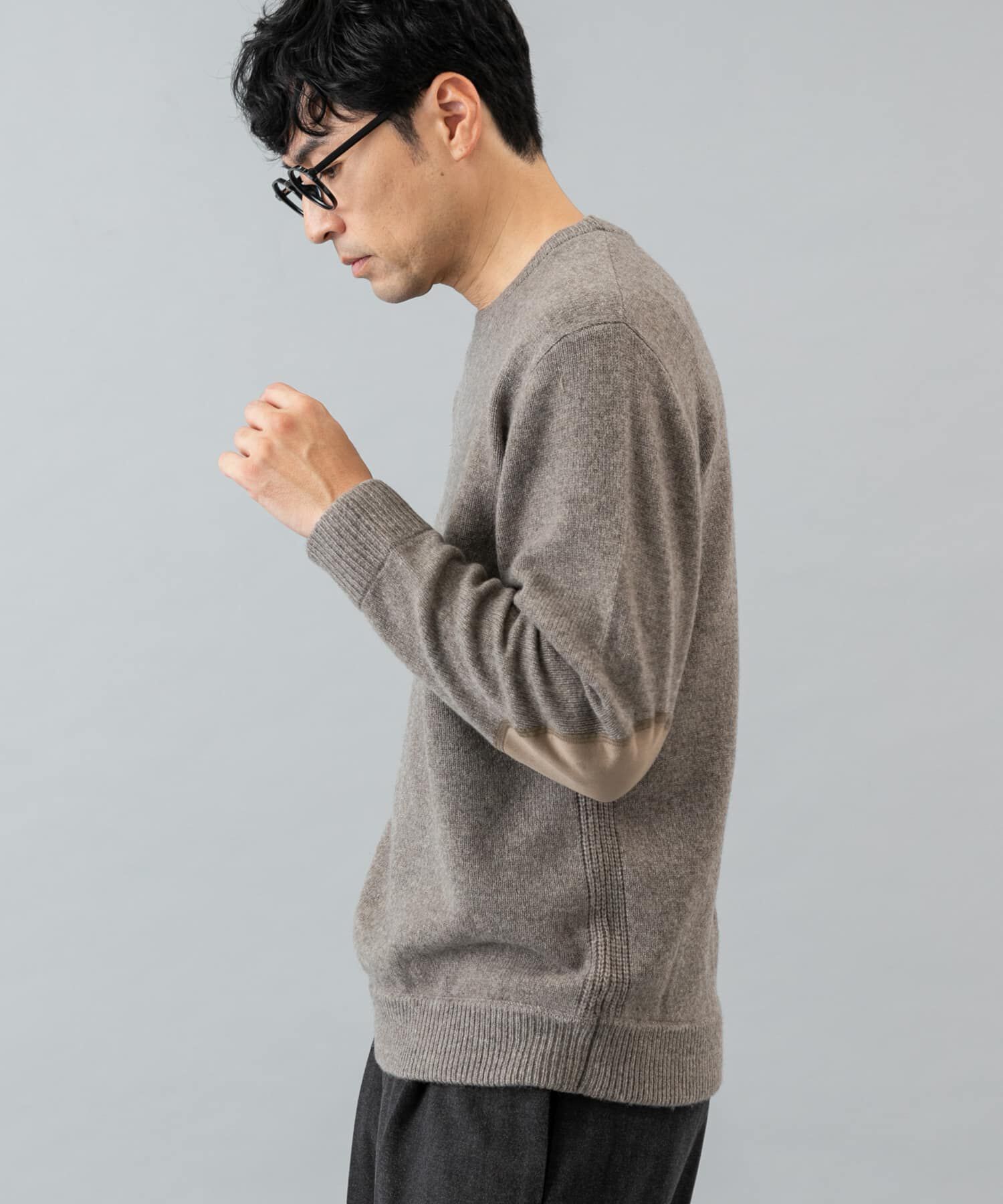 URBAN RESEARCH ROSSO「『XLサイズあり』ハミルトンラムズウールエルボーパッチニット」|ニット・セーター|