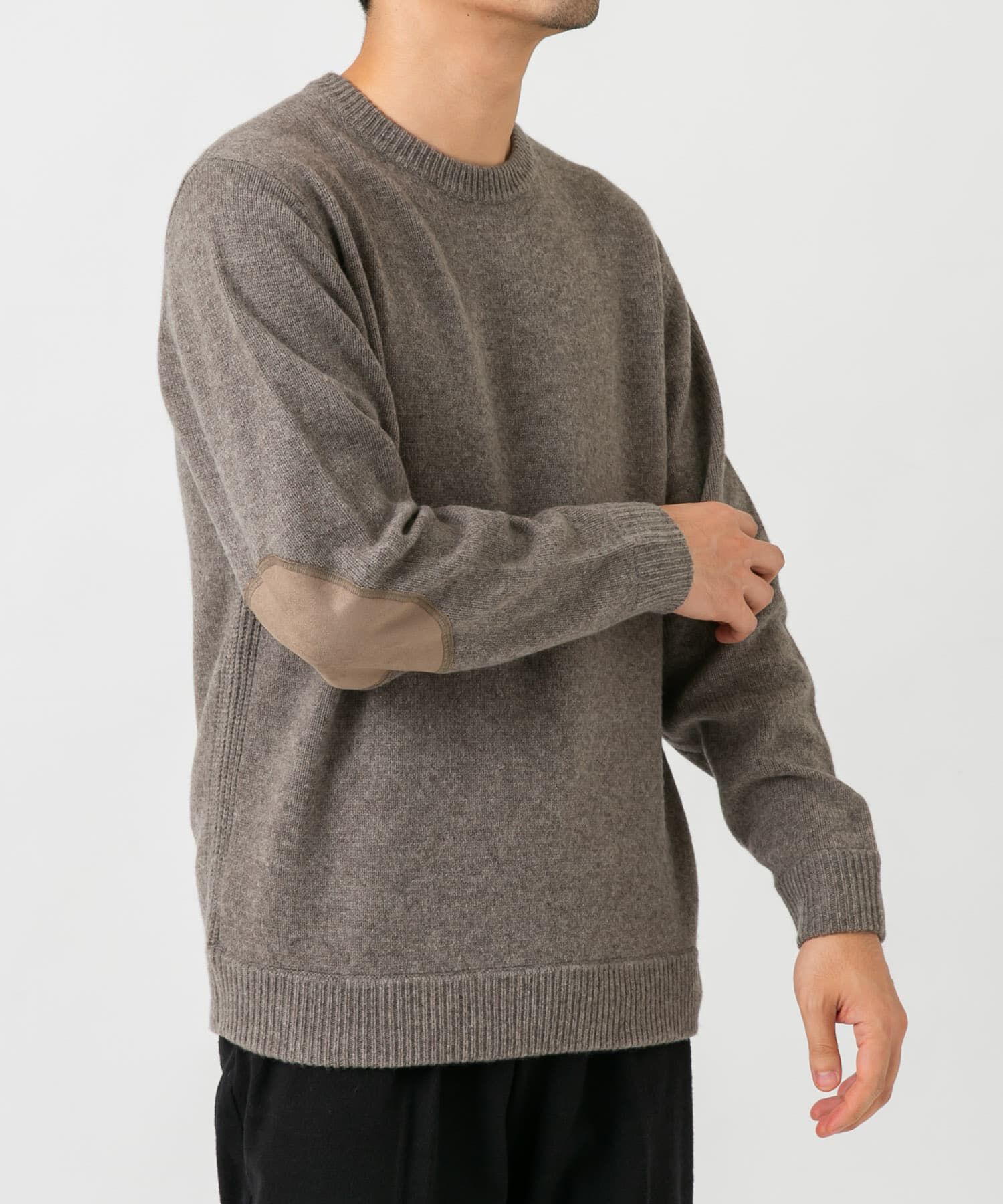 URBAN RESEARCH ROSSO「『XLサイズあり』ハミルトンラムズウールエルボーパッチニット」|ニット・セーター|