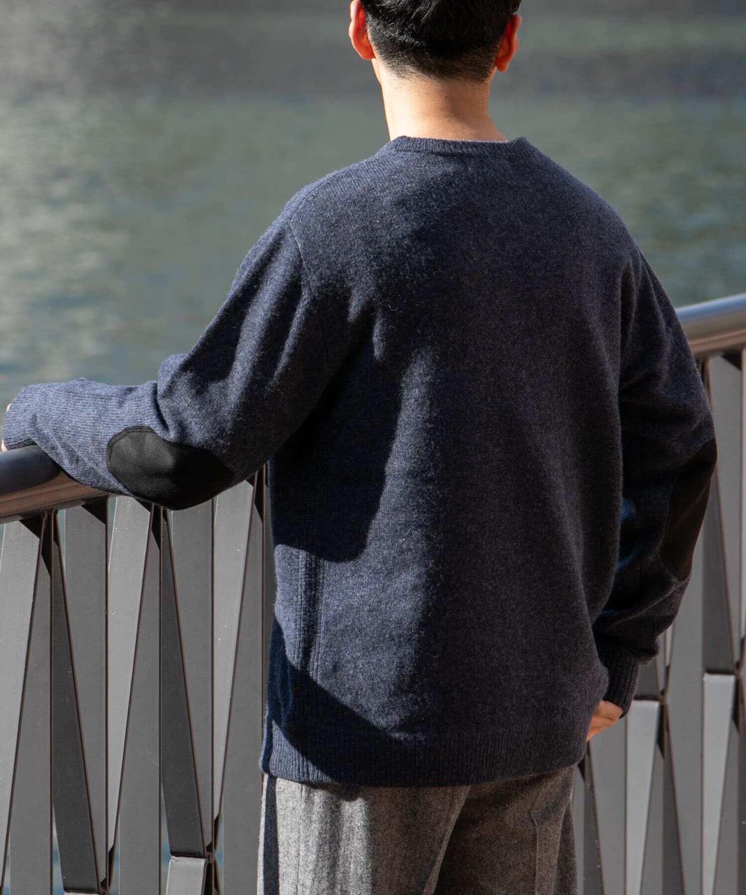 URBAN RESEARCH ROSSO「『XLサイズあり』ハミルトンラムズウールエルボーパッチニット」|ニット・セーター|