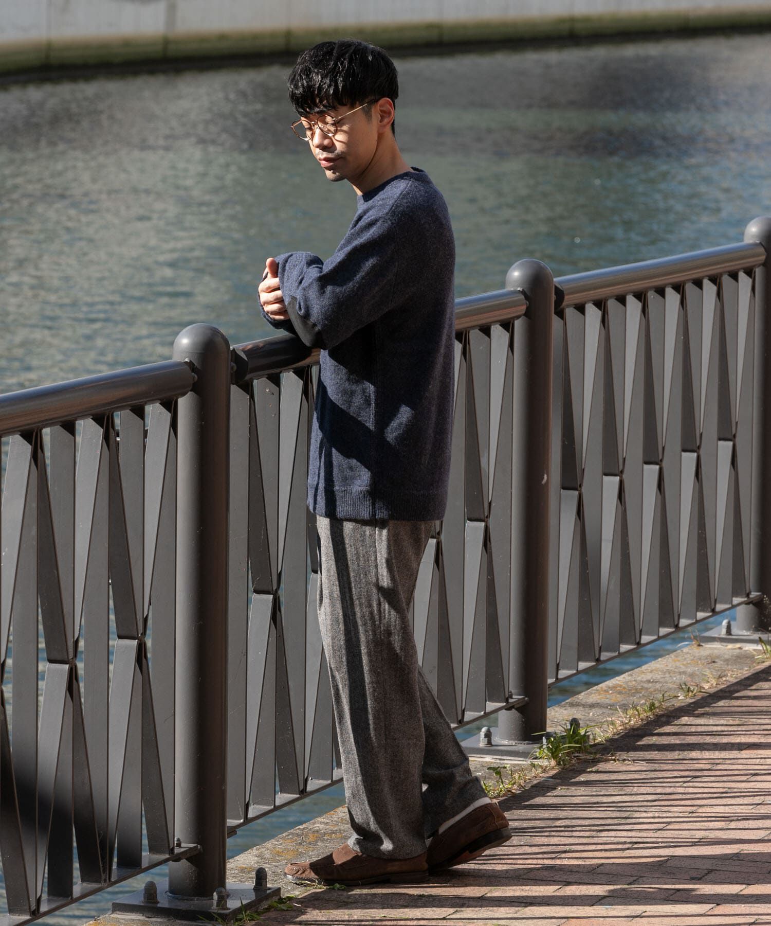 URBAN RESEARCH ROSSO「『XLサイズあり』ハミルトンラムズウールエルボーパッチニット」|ニット・セーター|