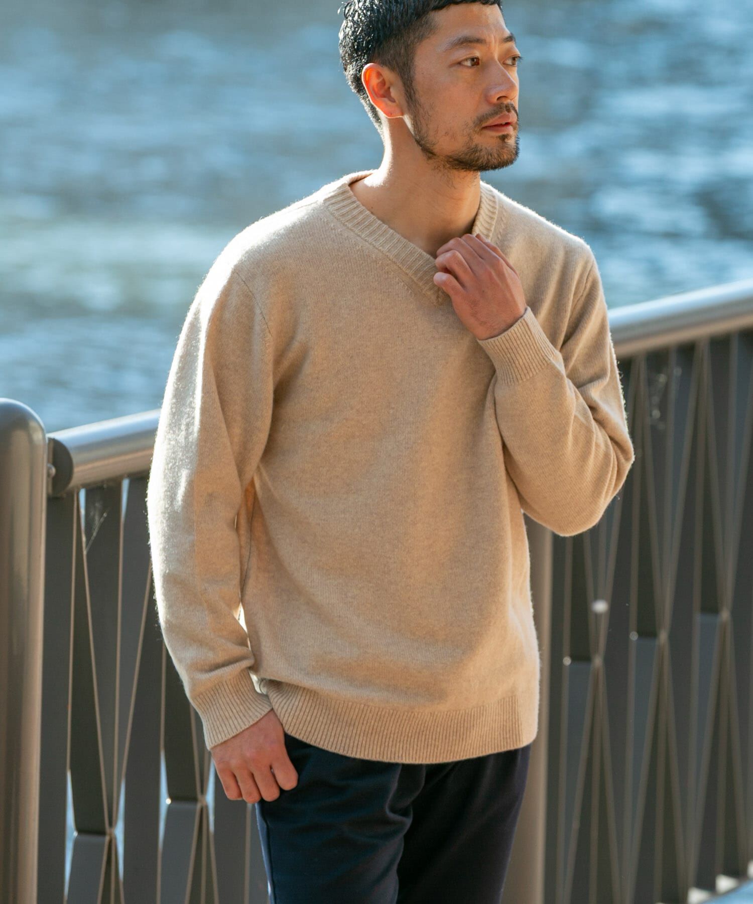 URBAN RESEARCH ROSSO「『XLサイズあり』ハミルトンラムズウールVネックニット」|ニット・セーター|