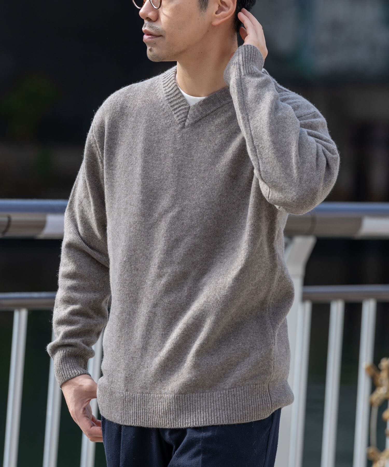 URBAN RESEARCH ROSSO「『XLサイズあり』ハミルトンラムズウールVネックニット」|ニット・セーター|