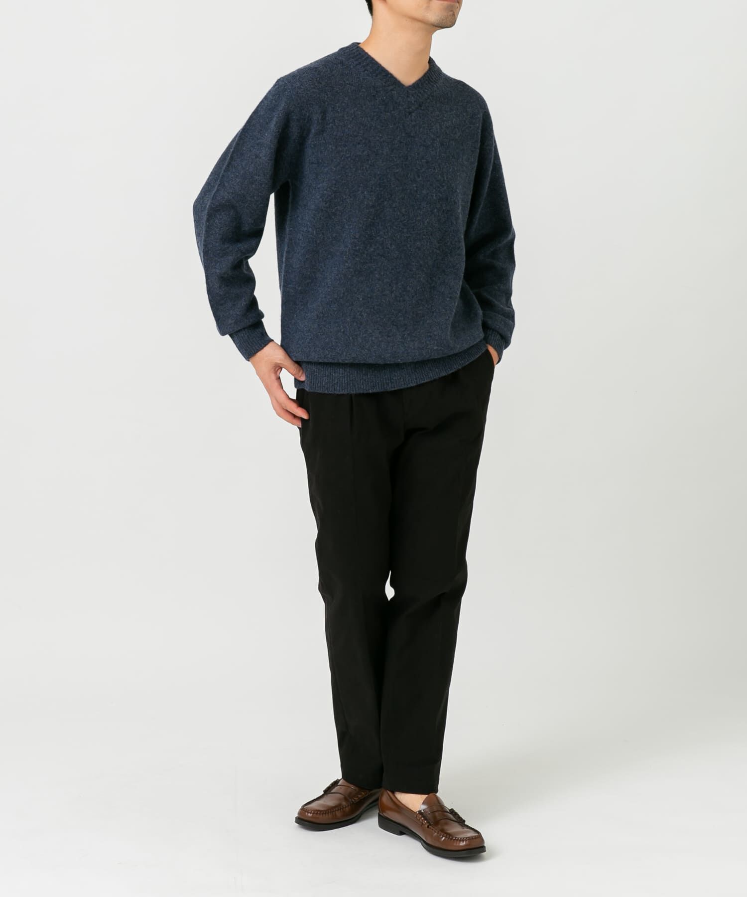 URBAN RESEARCH ROSSO「『XLサイズあり』ハミルトンラムズウールVネックニット」|ニット・セーター|