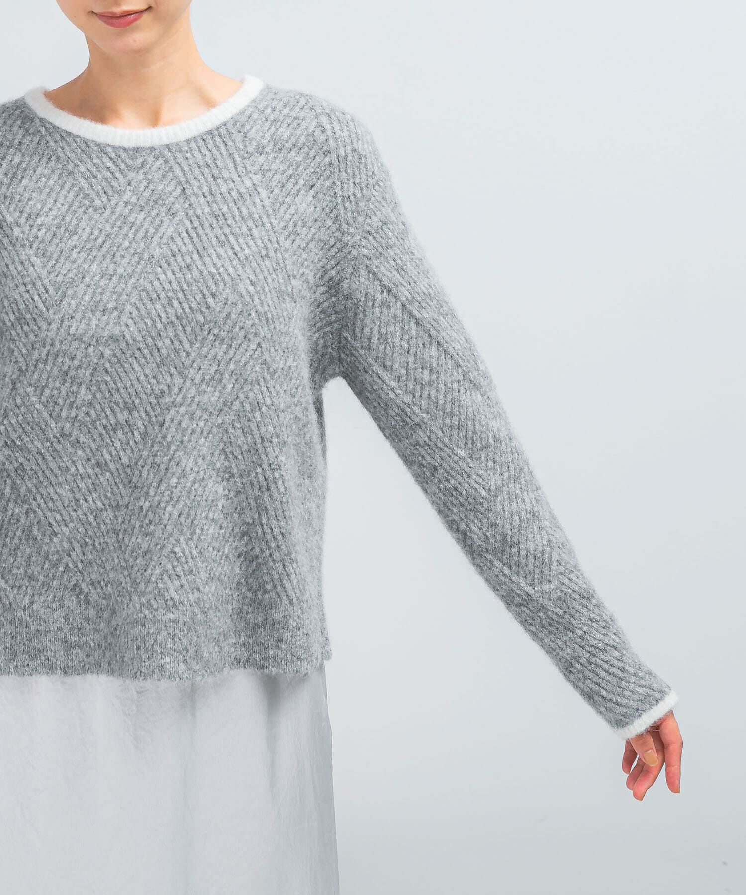 URBAN RESEARCH ROSSO「ダイヤ柄編ラメミックスニット」|ニット・セーター|