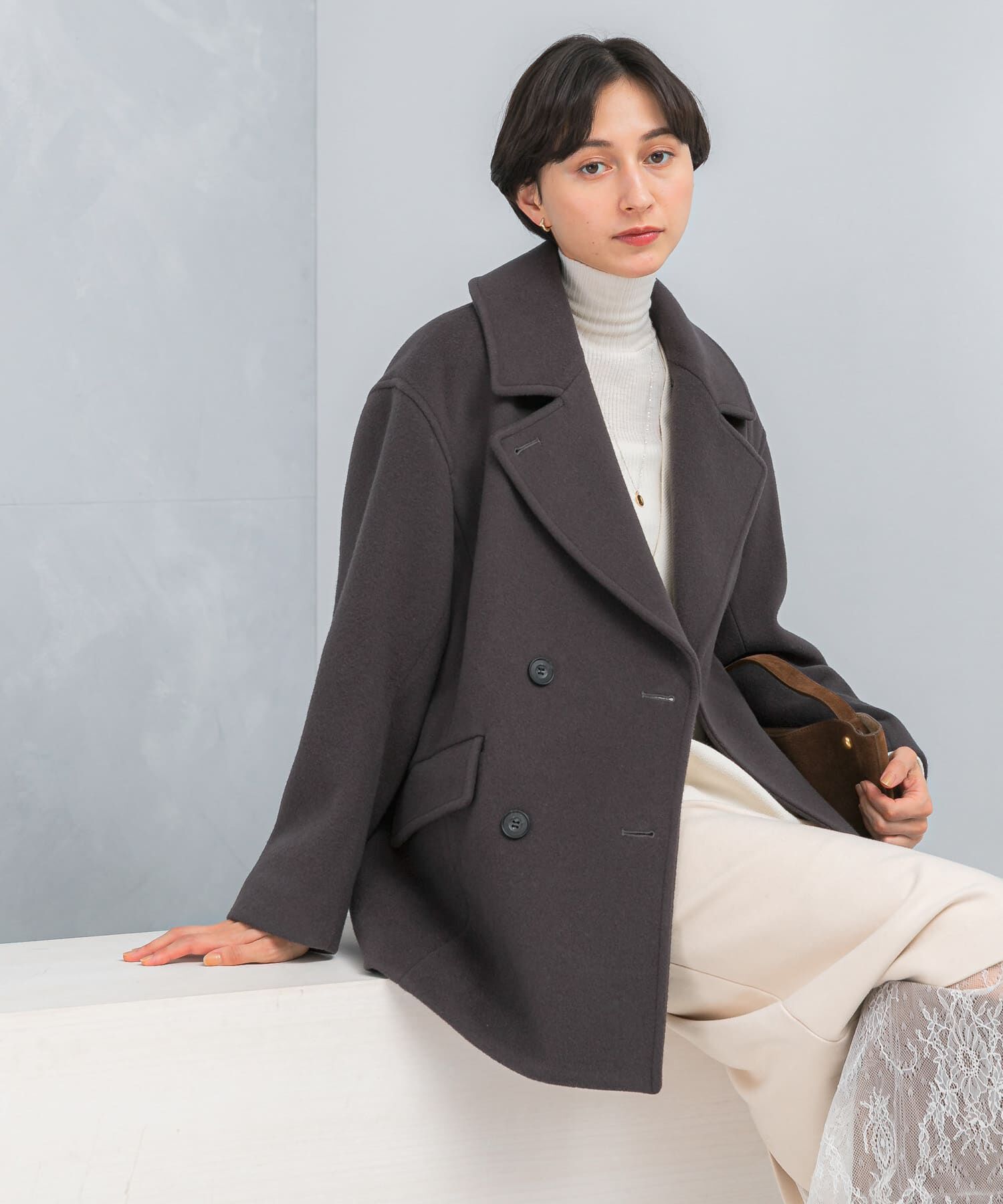 URBAN RESEARCH ROSSO「オーバーミドルPコート」|ピーコート|