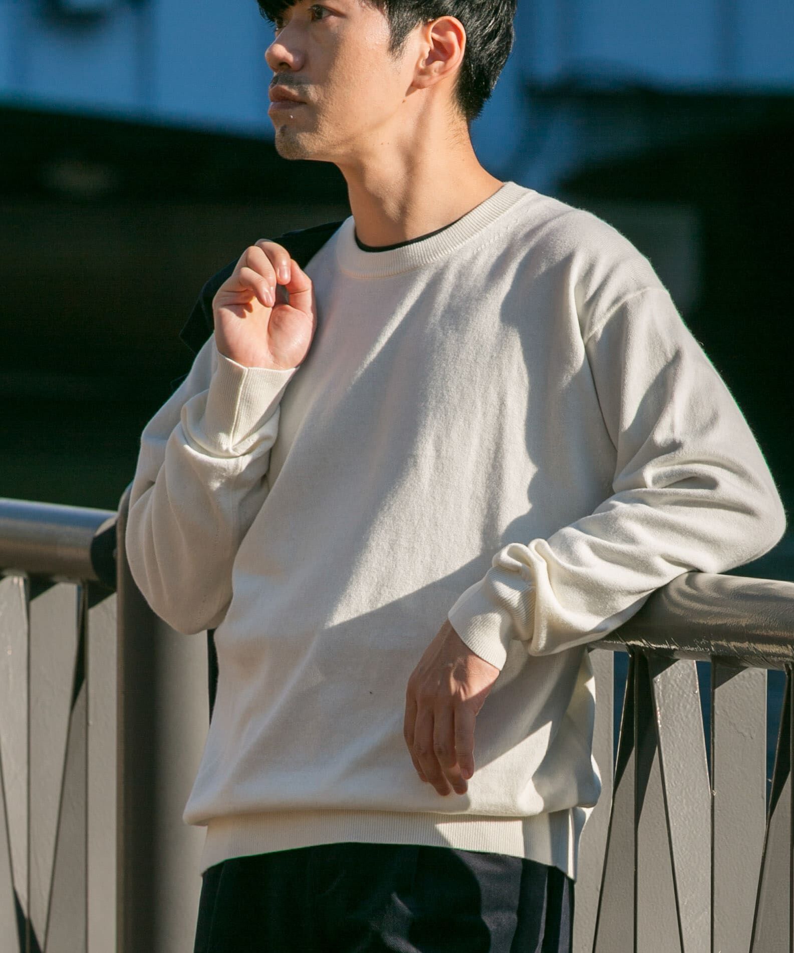 URBAN RESEARCH ROSSO「コットンカシミヤクルーネックニット」|ニット・セーター|アイボリー