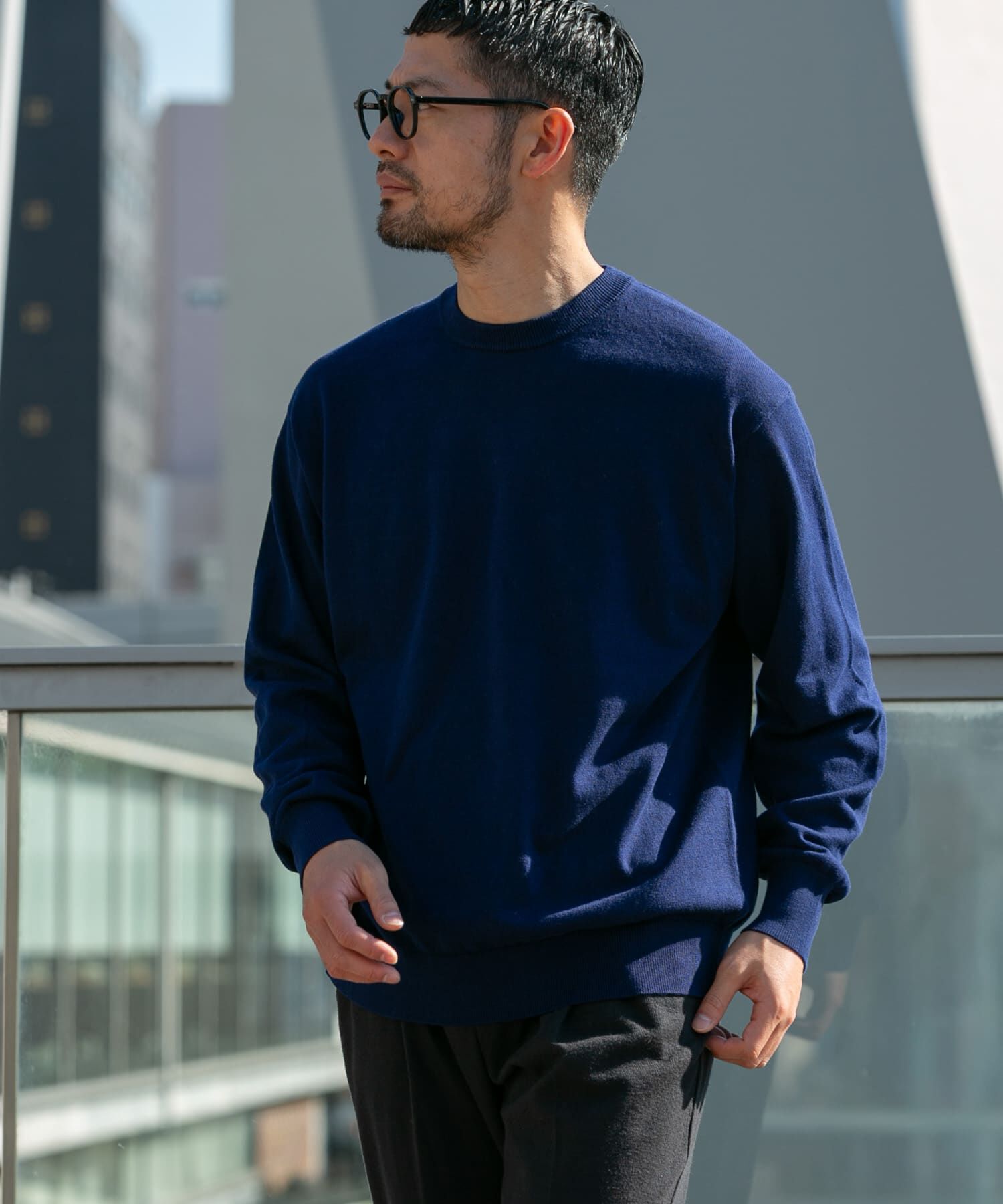 URBAN RESEARCH ROSSO「コットンカシミヤクルーネックニット」|ニット・セーター|