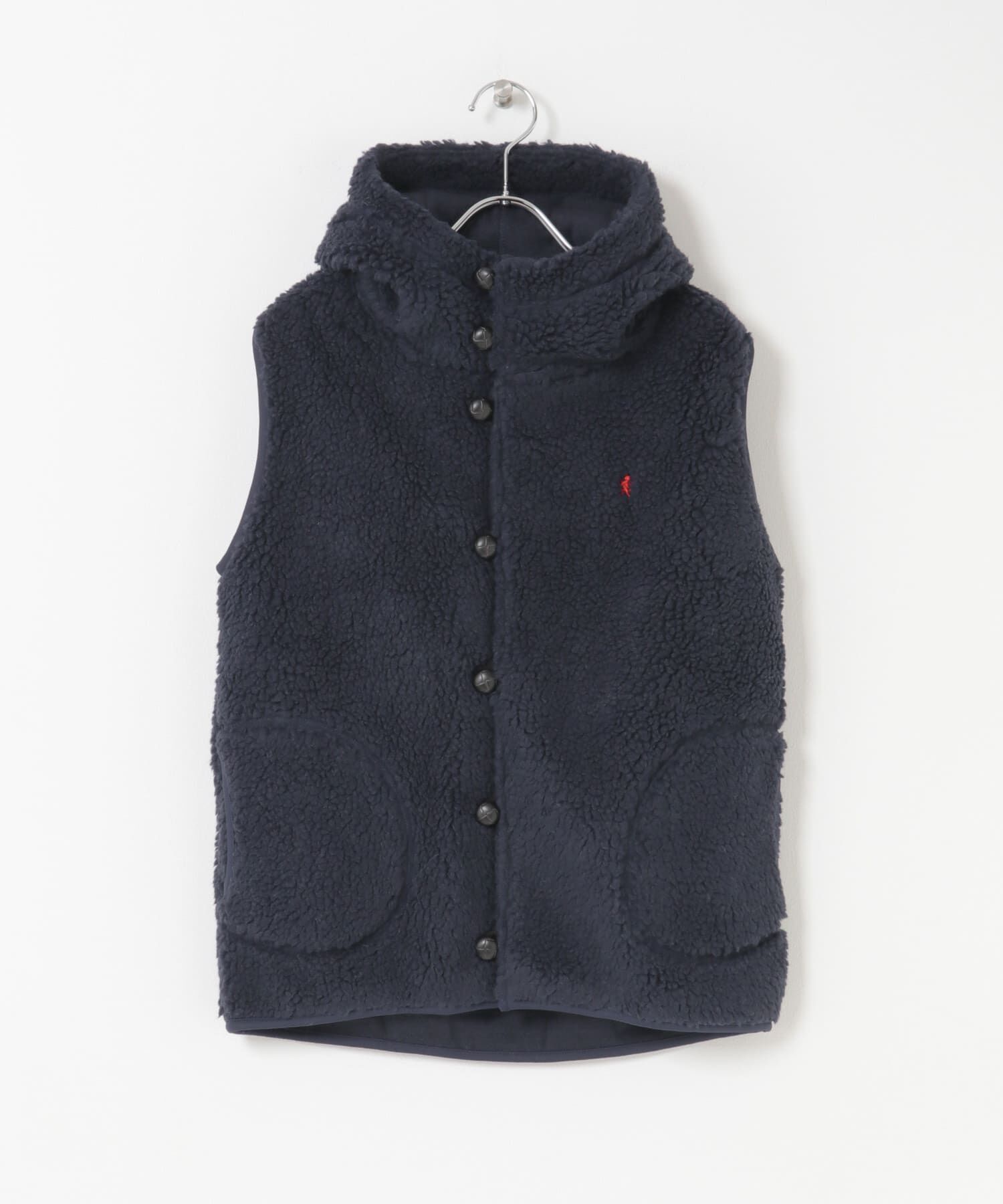 URBAN RESEARCH DOORS「GYMPHLEX　BOA HOODED VEST」|ベスト・ジレ|ネイビー