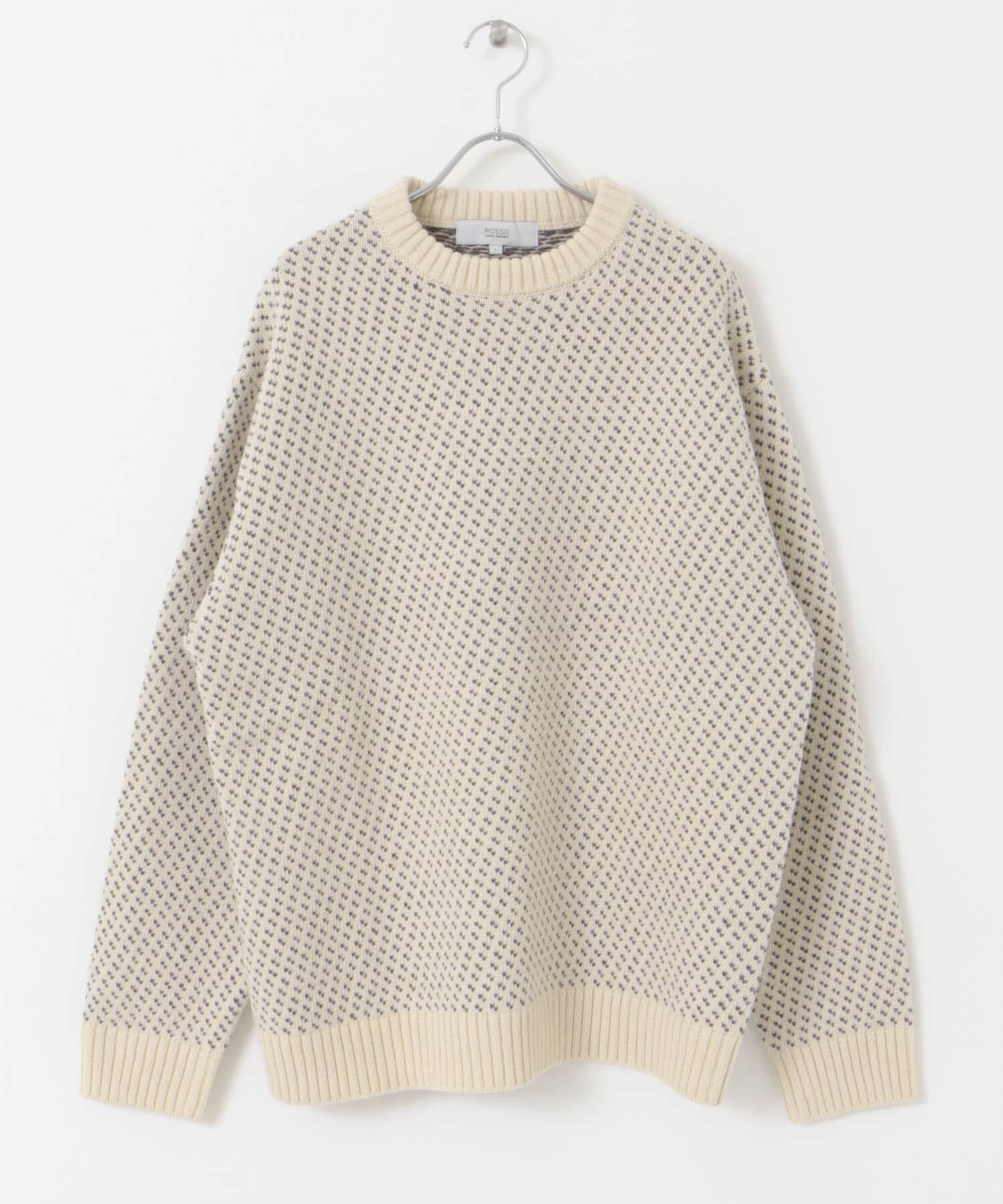 URBAN RESEARCH ROSSO「『XLサイズあり』バーズアイ柄クルーネックニット」|ニット・セーター|