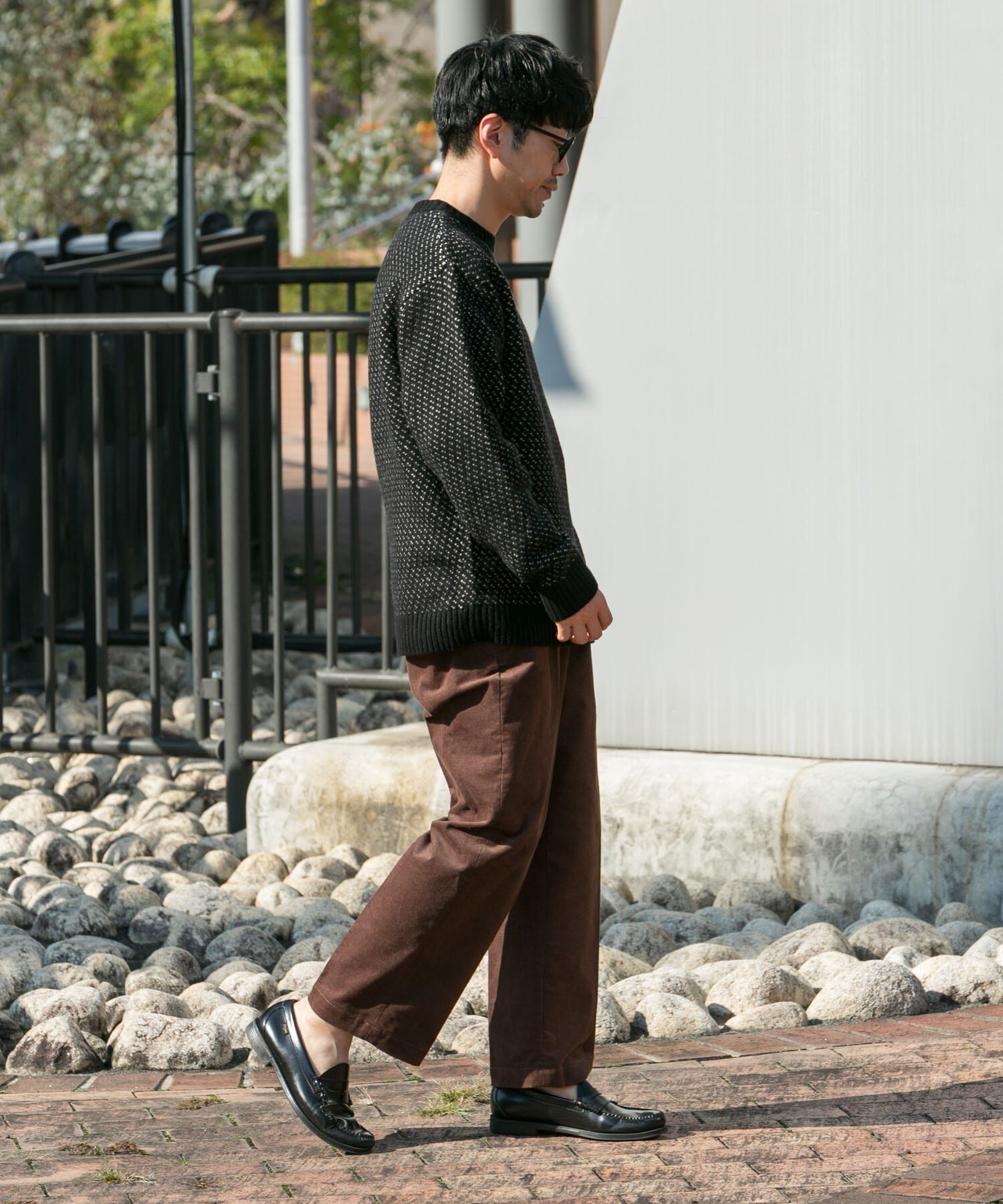 URBAN RESEARCH ROSSO「『XLサイズあり』バーズアイ柄クルーネックニット」|ニット・セーター|