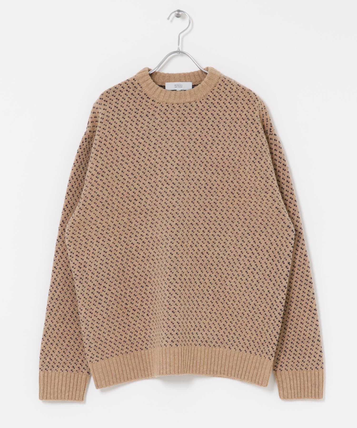 URBAN RESEARCH ROSSO「『XLサイズあり』バーズアイ柄クルーネックニット」|ニット・セーター|