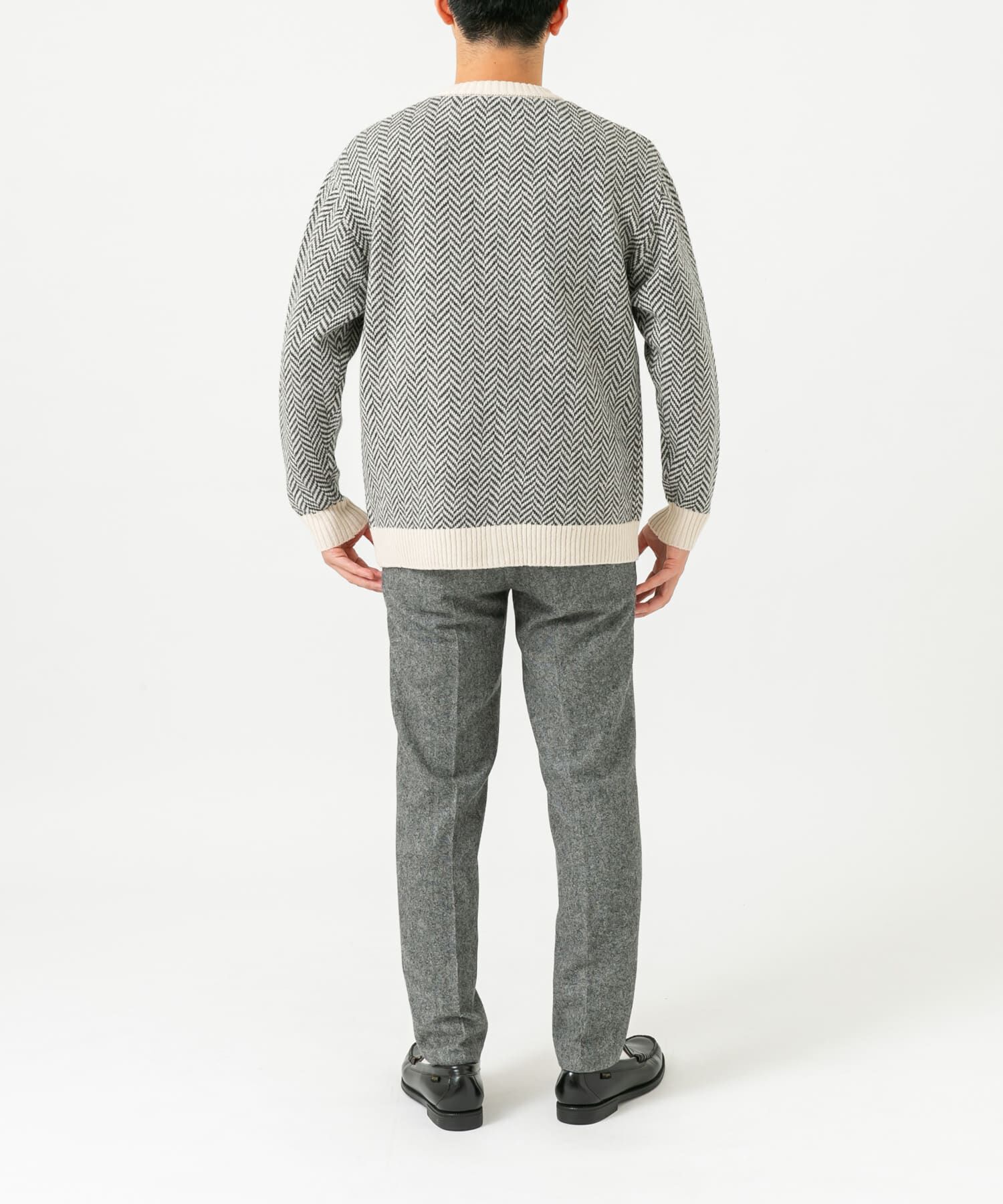 URBAN RESEARCH ROSSO「『XLサイズあり』ヘリンボーン柄クルーニットカーディガン」|カーディガン|