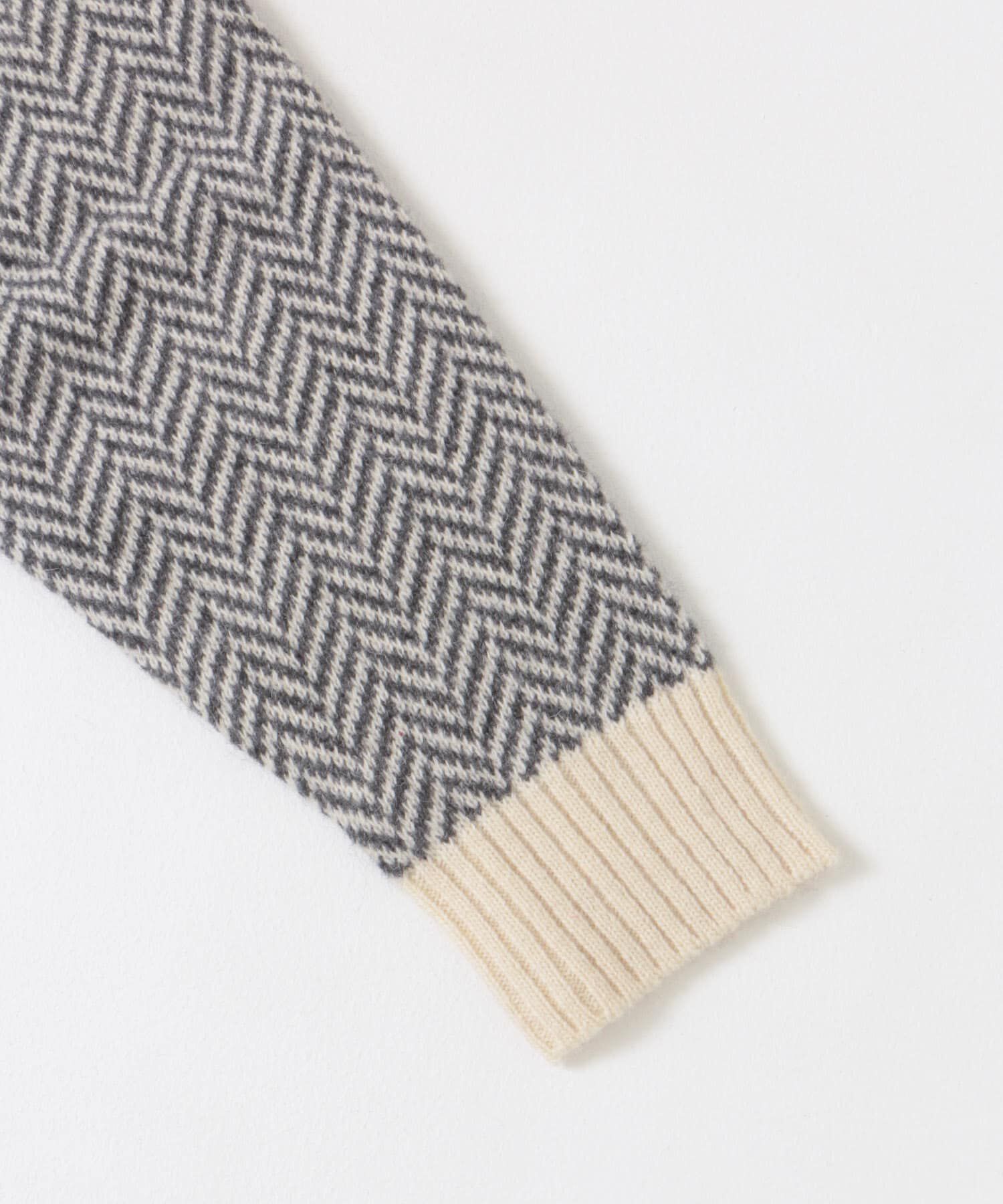 URBAN RESEARCH ROSSO「『XLサイズあり』ヘリンボーン柄クルーニットカーディガン」|カーディガン|