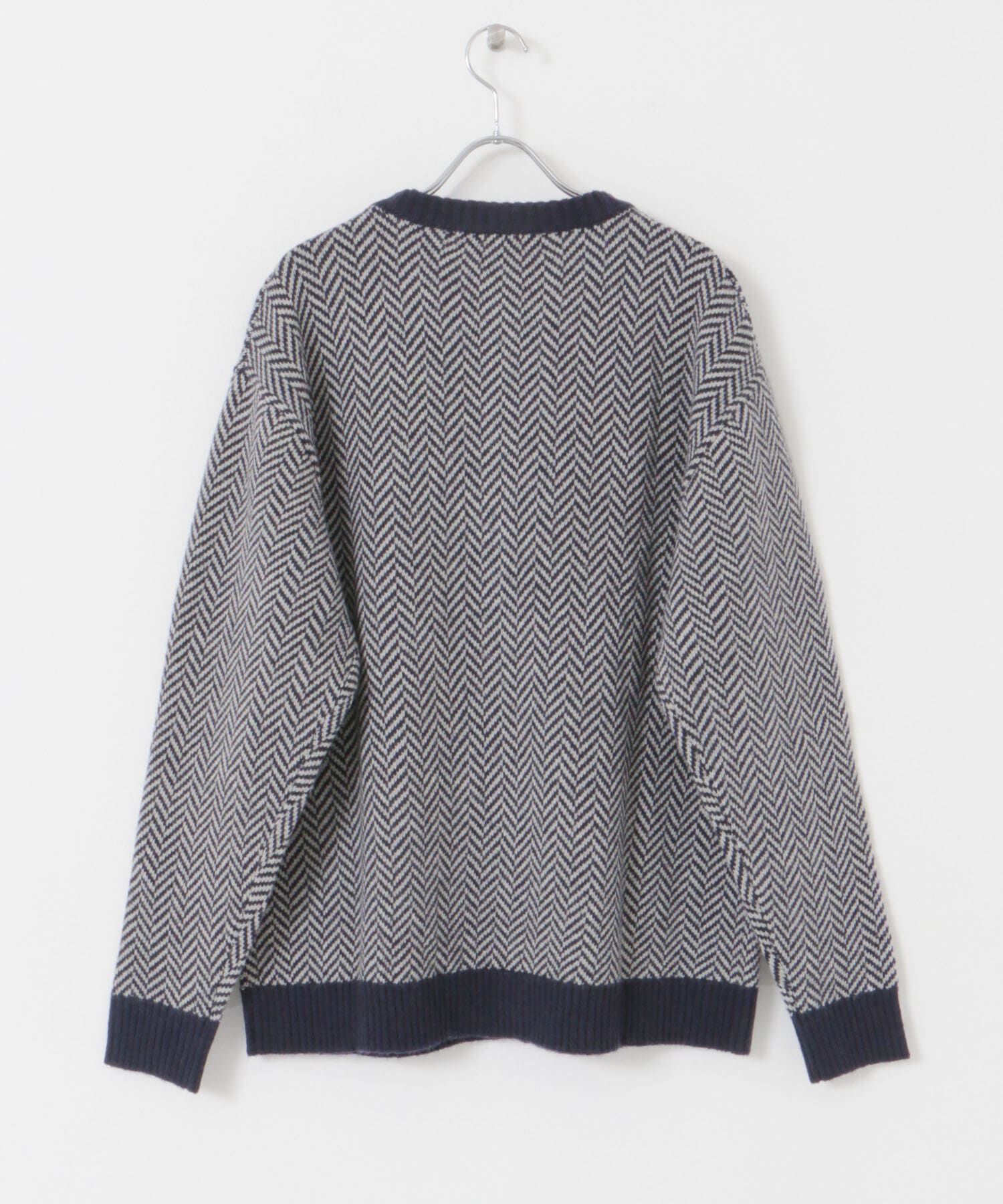 URBAN RESEARCH ROSSO「『XLサイズあり』ヘリンボーン柄クルーニットカーディガン」|カーディガン|