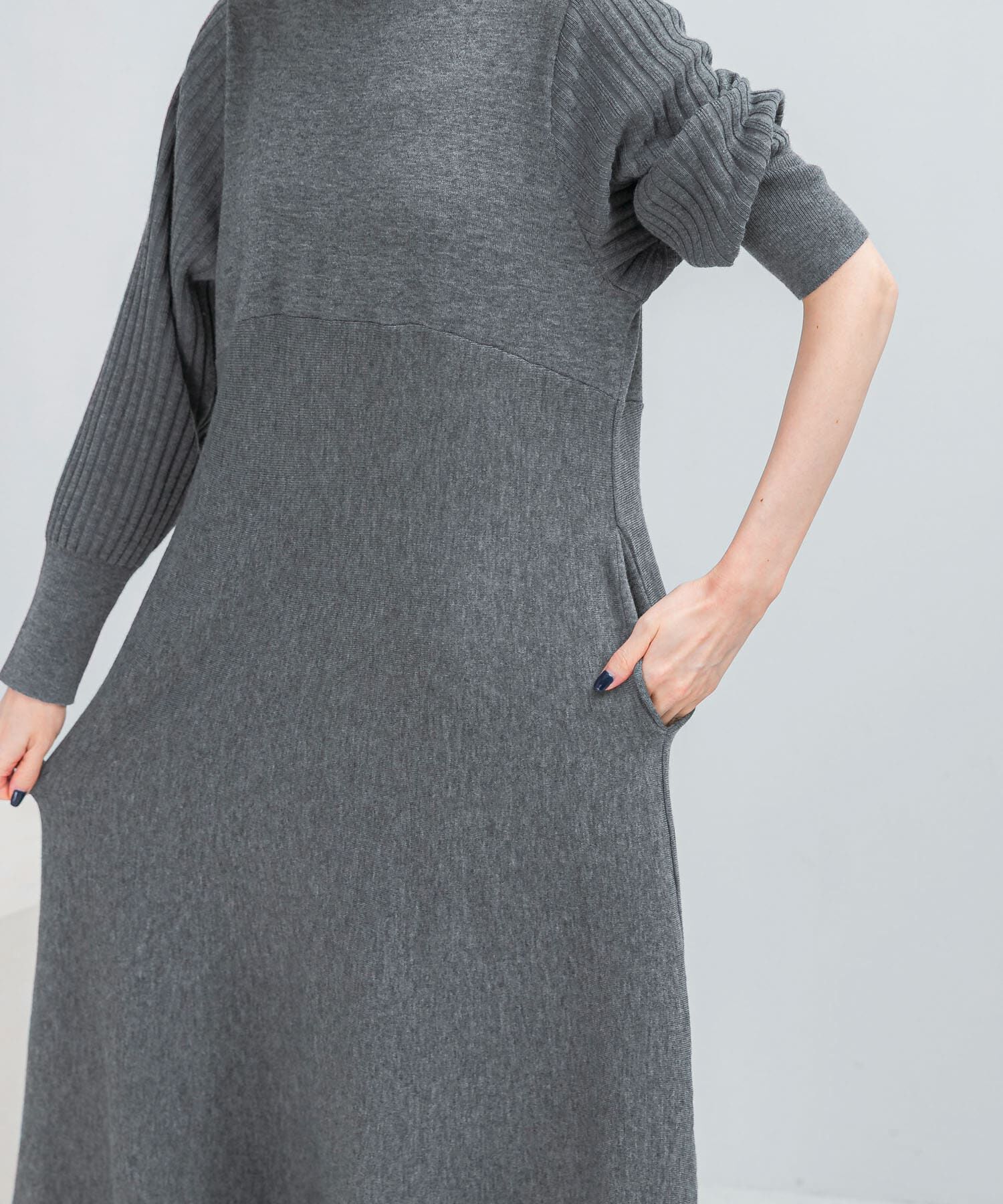 URBAN RESEARCH ROSSO「『WEB限定』タートルネックデザインスリーブワンピース」|ワンピース|