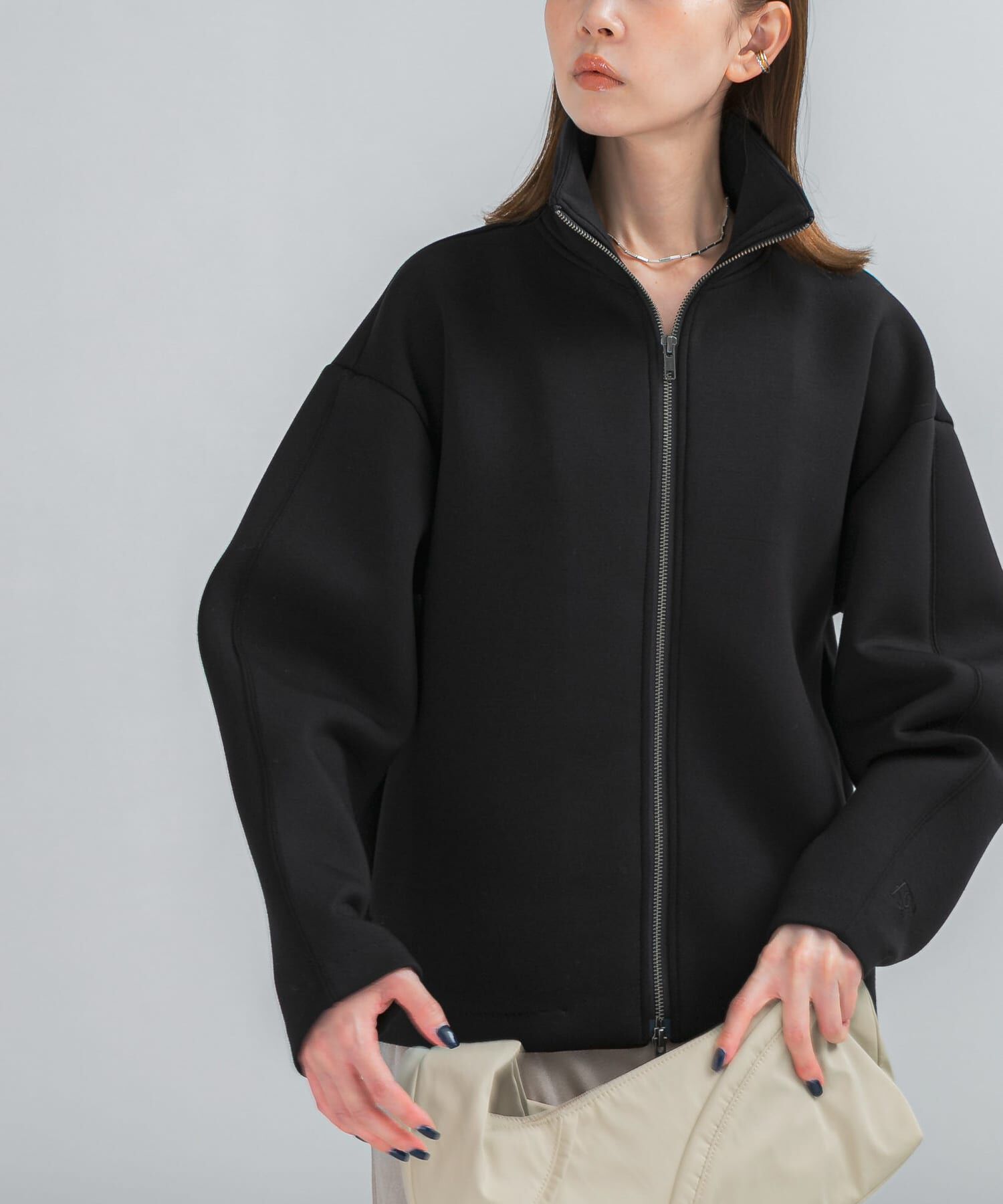 URBAN RESEARCH ROSSO「『WEB限定』刺繍スタンドダンボールブルゾン」|ノーカラーコート|