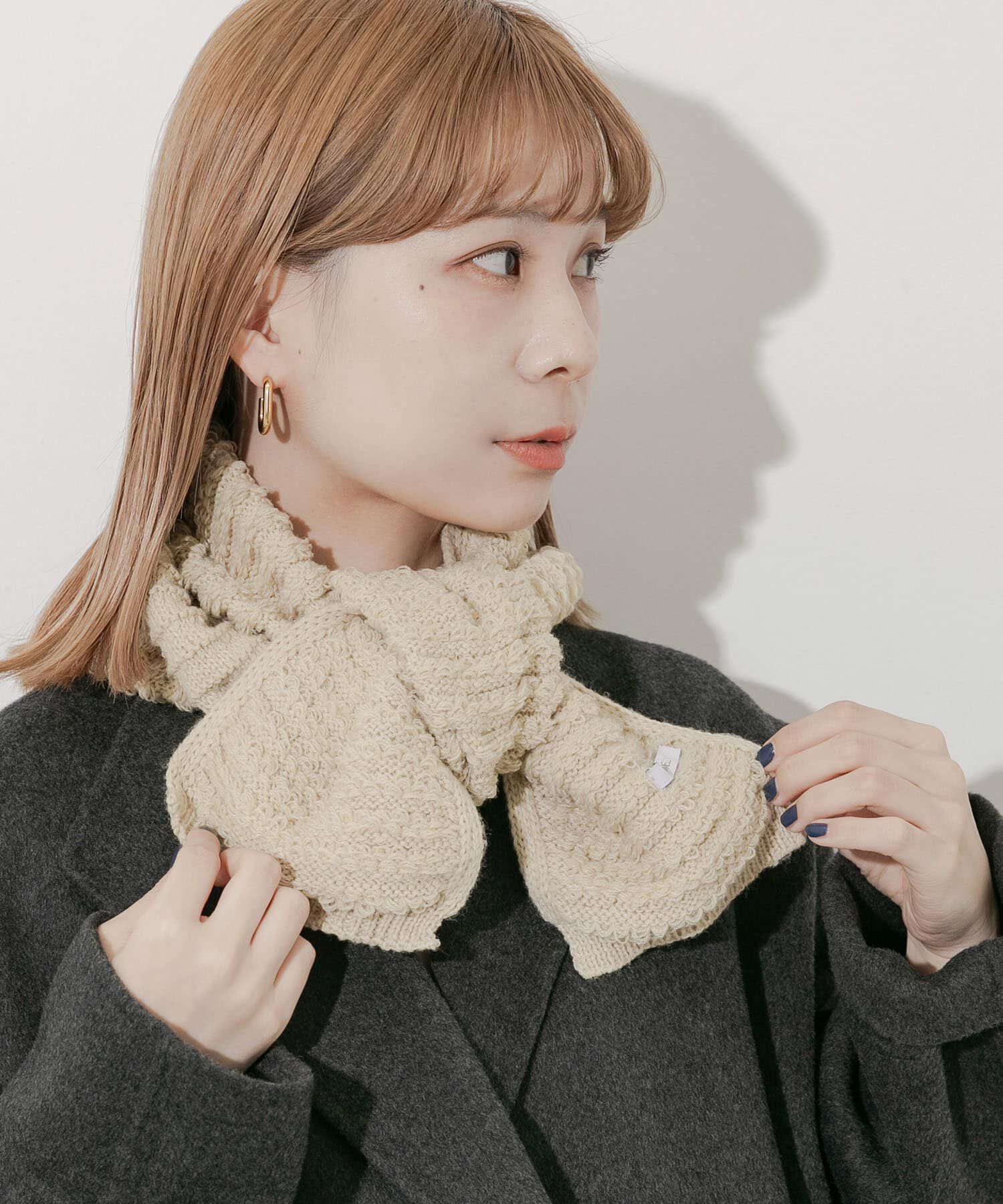 SMELLY「コンパクトニットマフラー」|マフラー|ベージュ