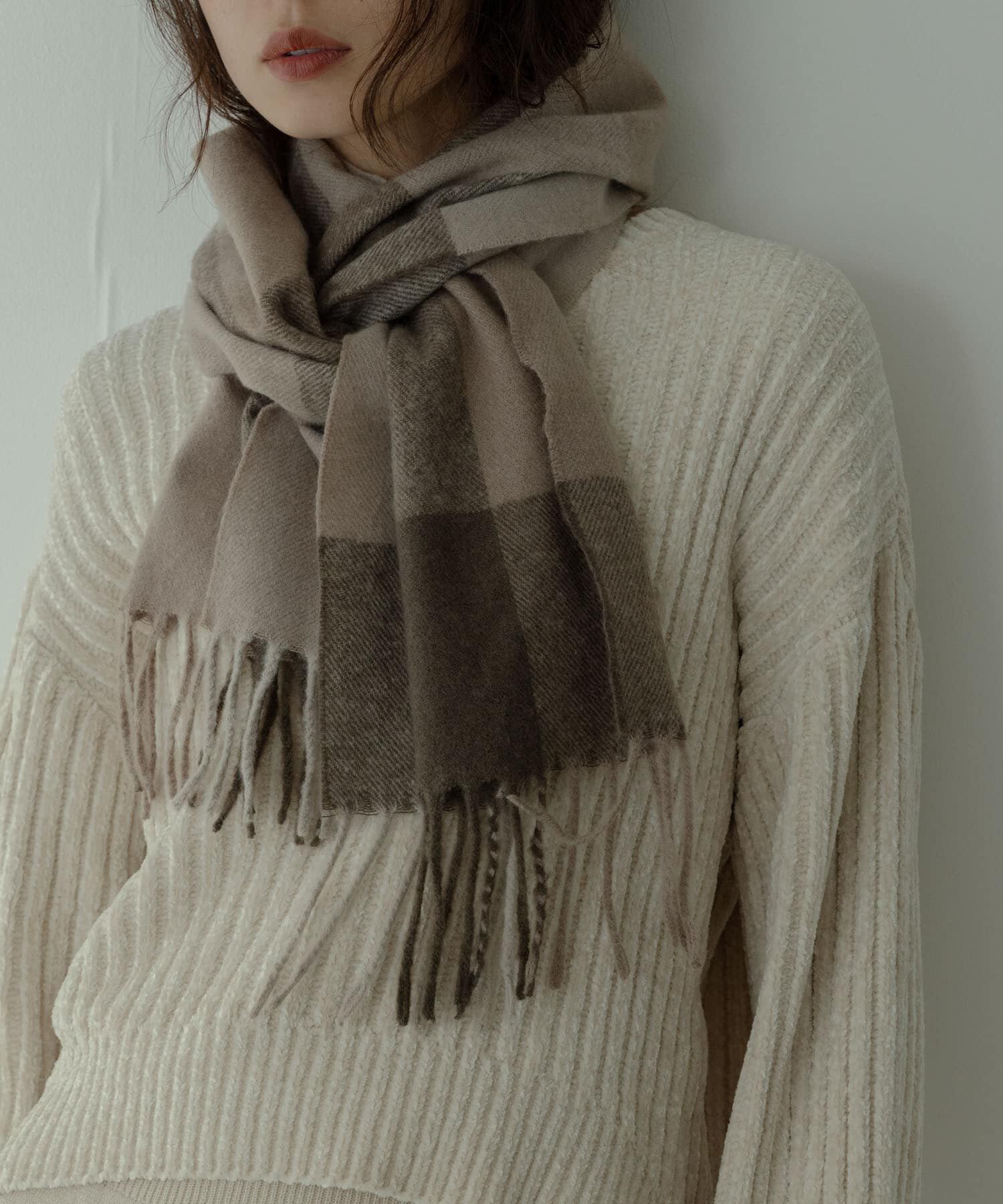 Sonny Label 「ブロックチェックストール」|ストール|ブラウン系その他