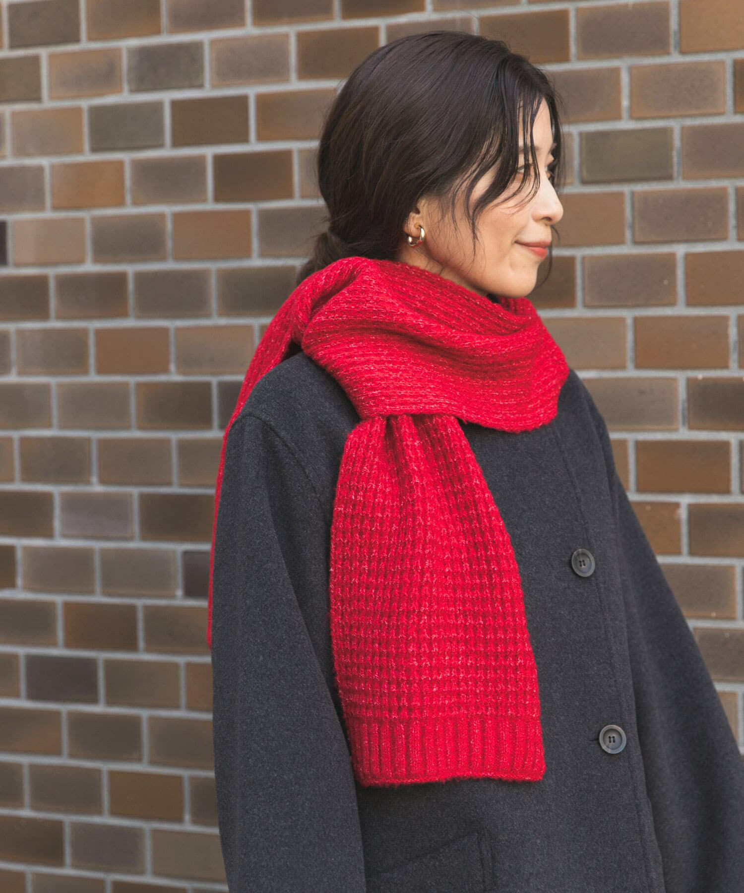 URBAN RESEARCH DOORS「カワリアミニットマフラー」|マフラー|レッド