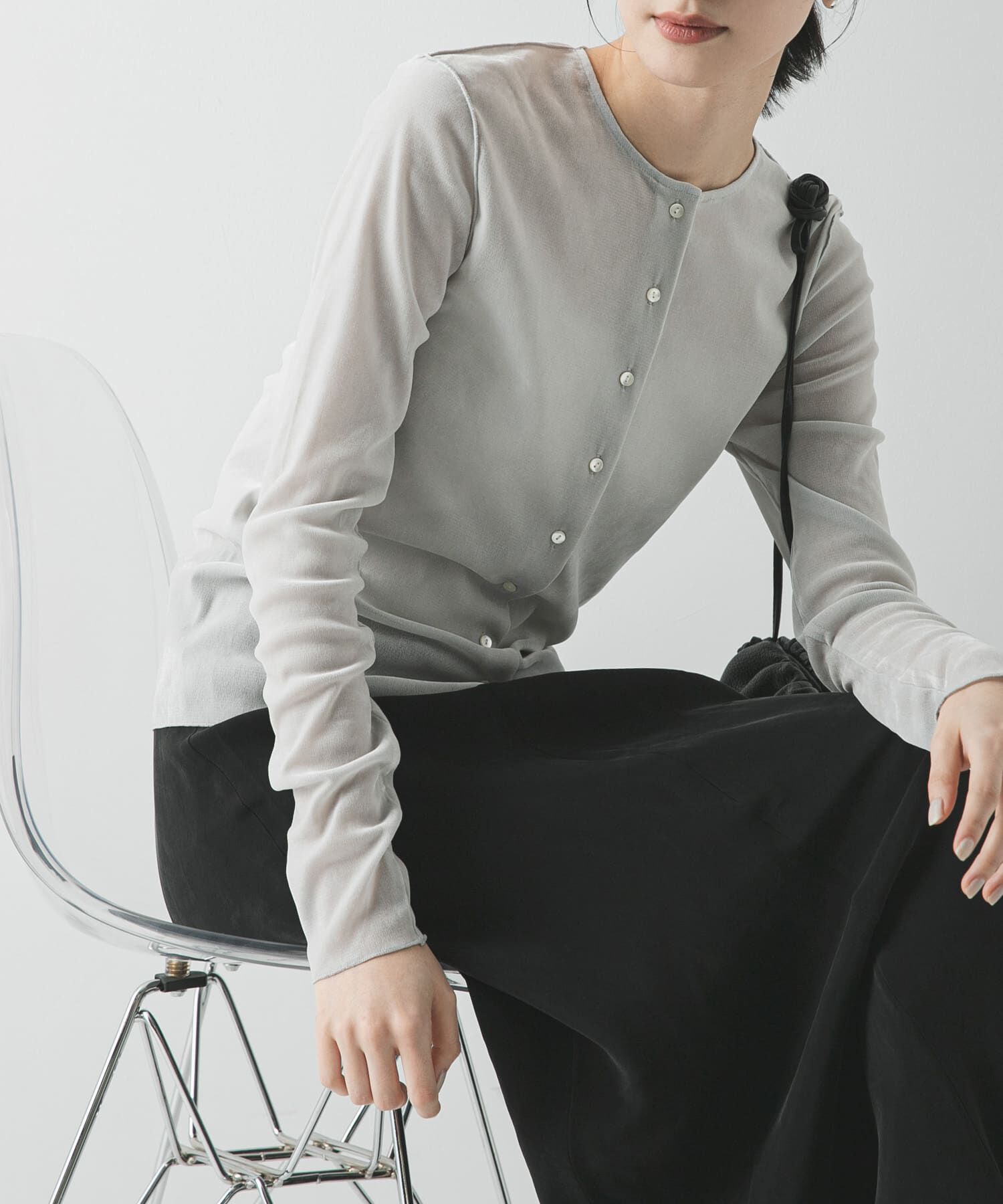 URBAN RESEARCH「シアーフロッキーコンパクトカーディガン」|カーディガン|ライトグレー