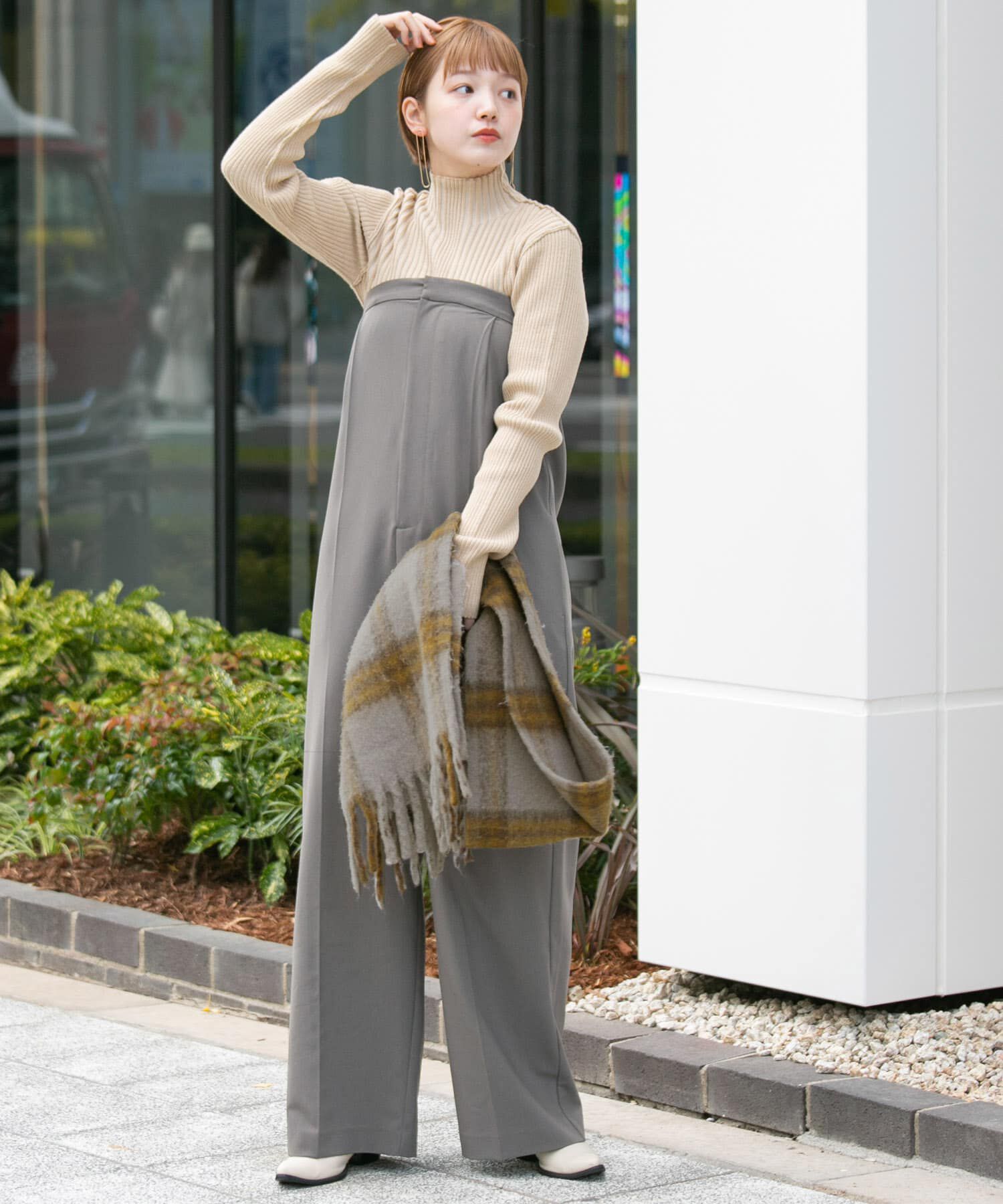  「BIGフリンジチェックストール」|マフラー|