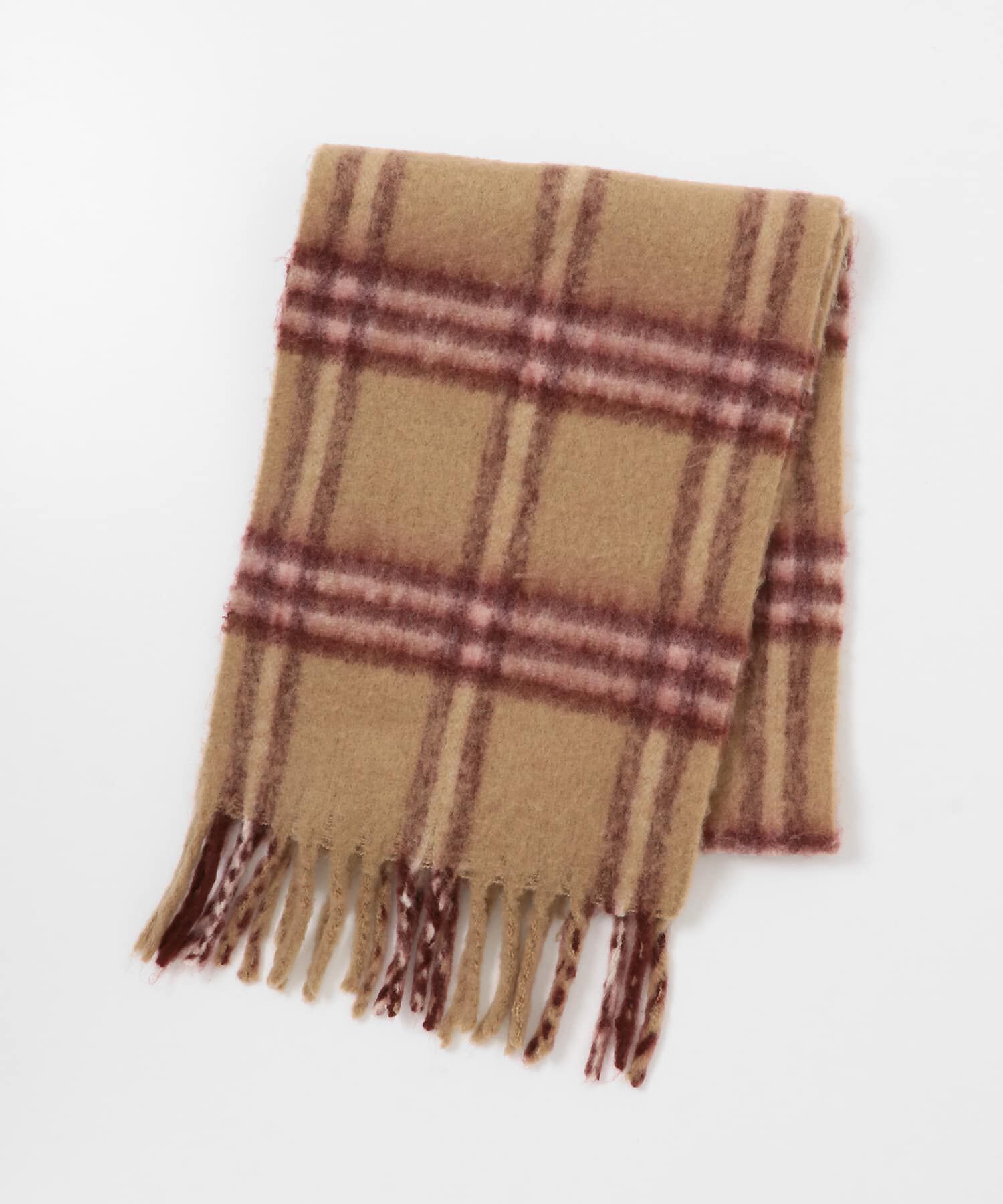  「BIGフリンジチェックストール」|マフラー|