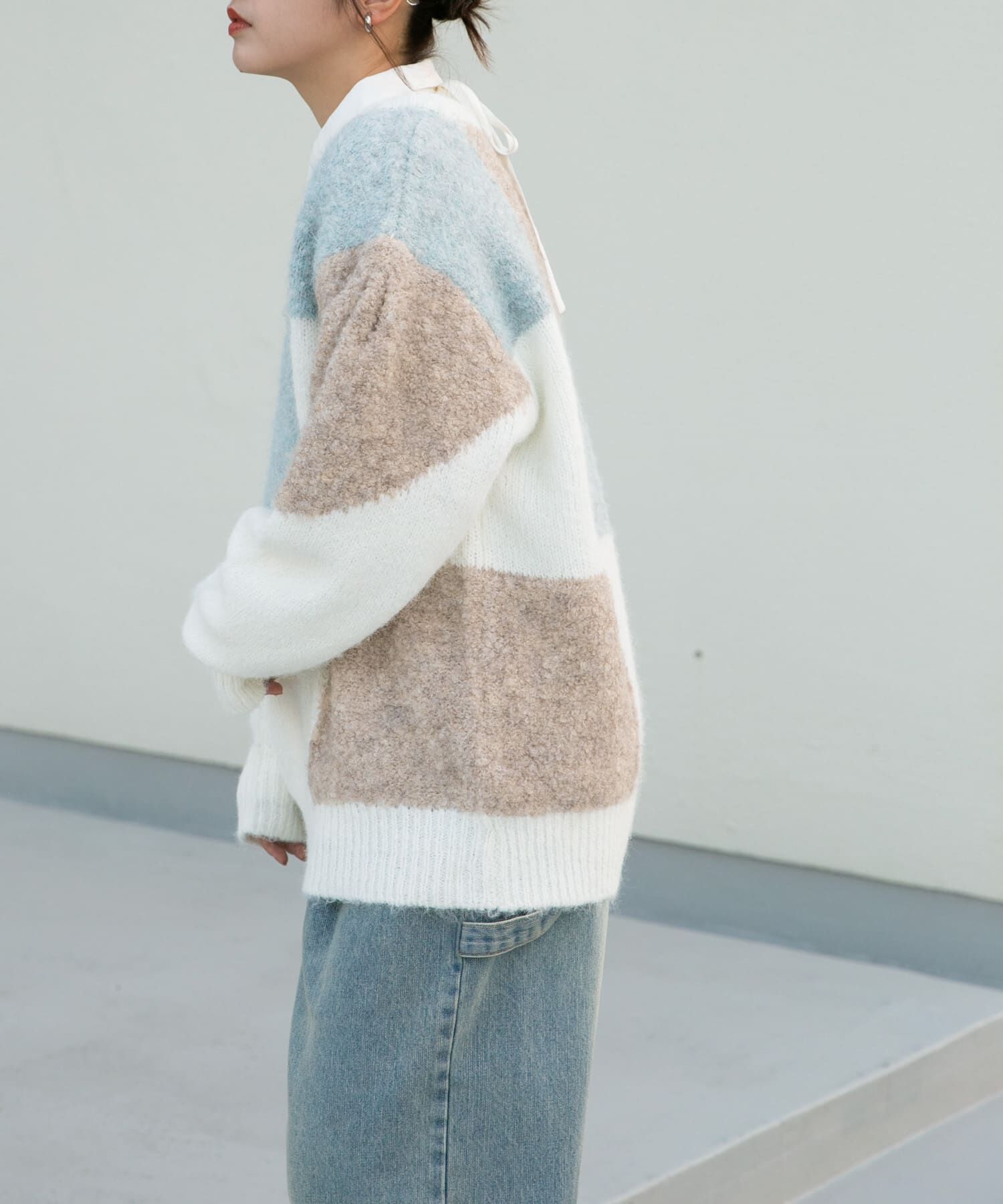  「ブロックチェックニット」|ニット・セーター|