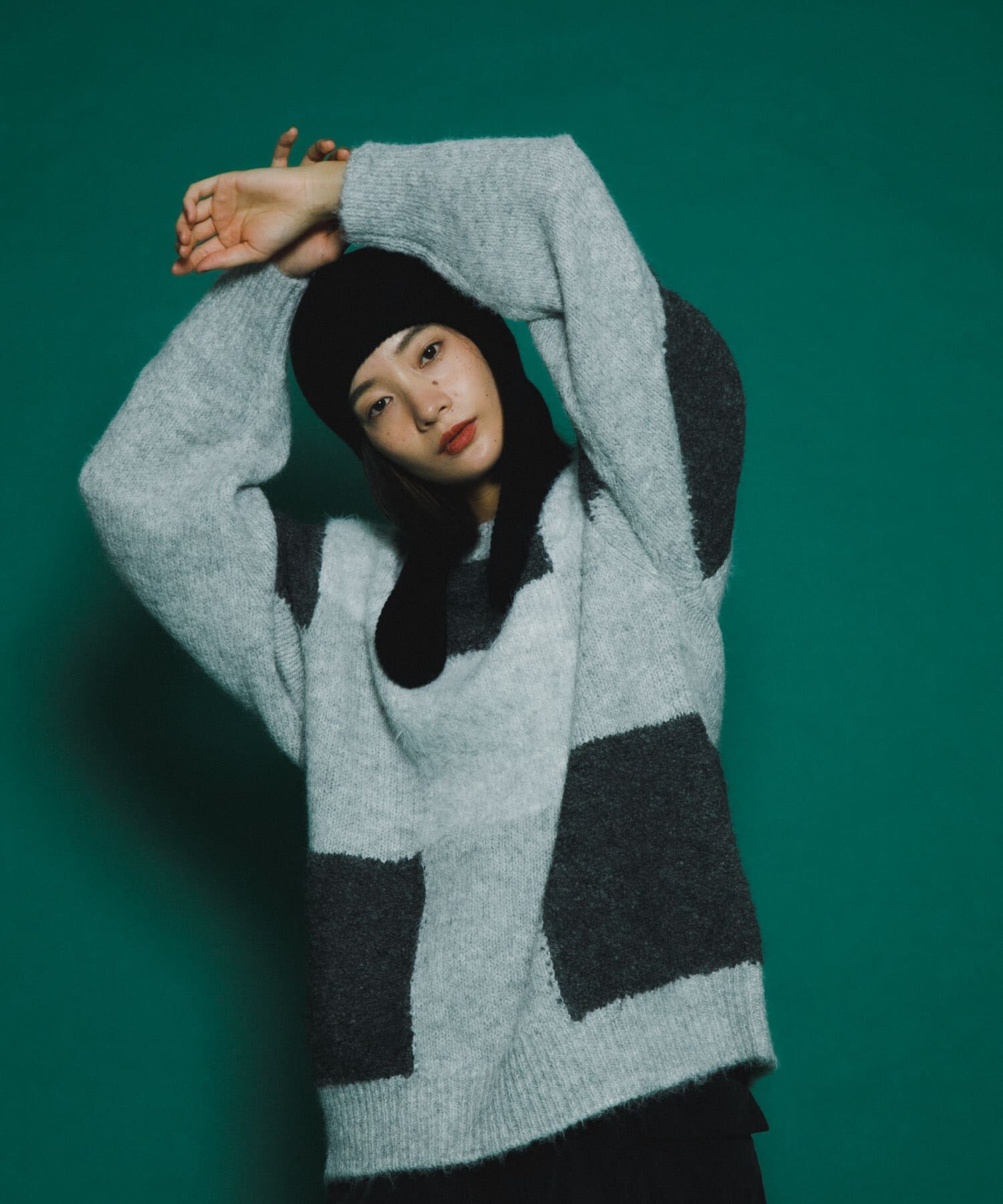  「ブロックチェックニット」|ニット・セーター|