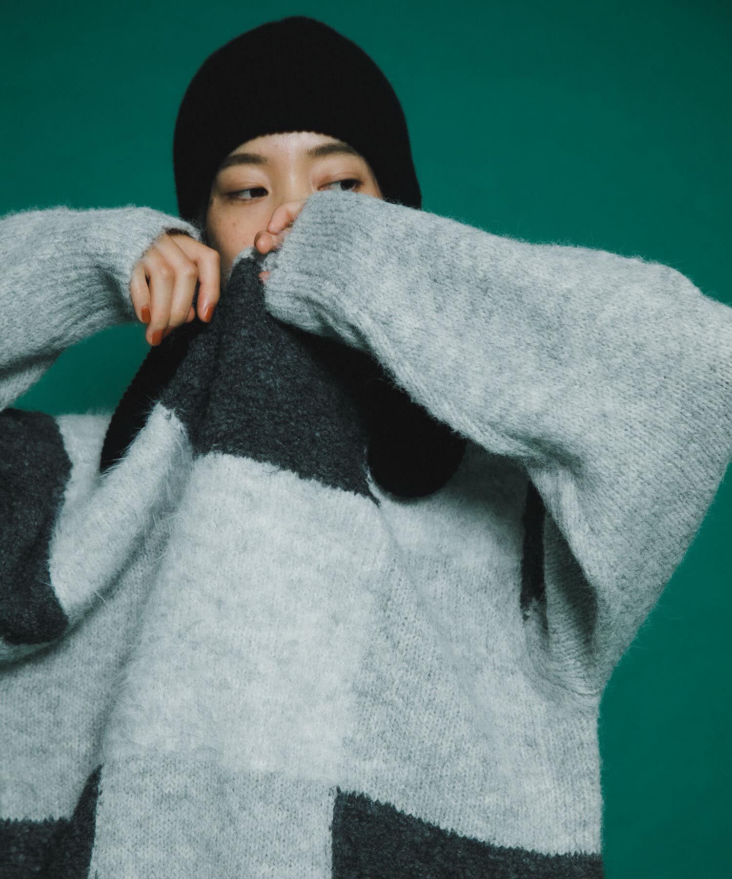  「ブロックチェックニット」|ニット・セーター|