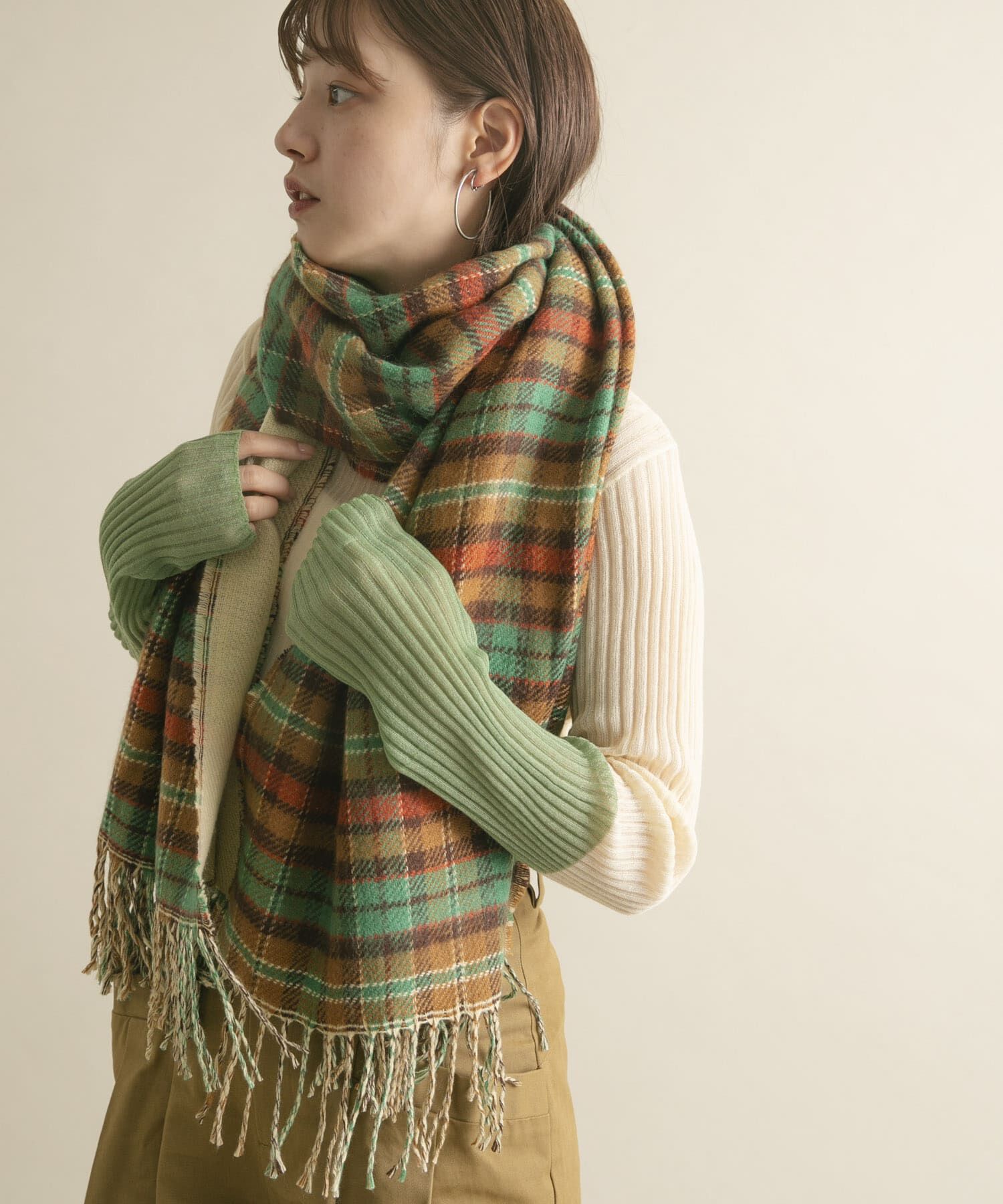  「リバーシブルチェックストール」|マフラー|