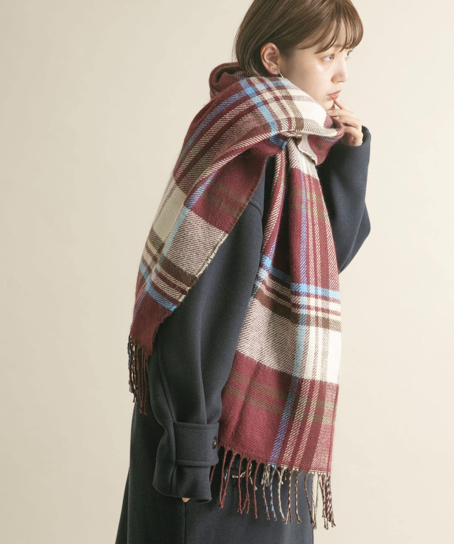  「リバーシブルチェックストール」|マフラー|