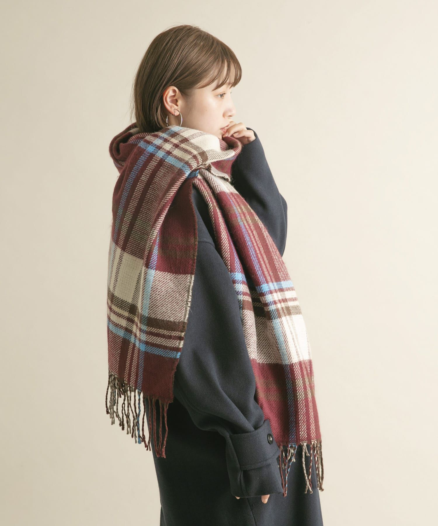  「リバーシブルチェックストール」|マフラー|