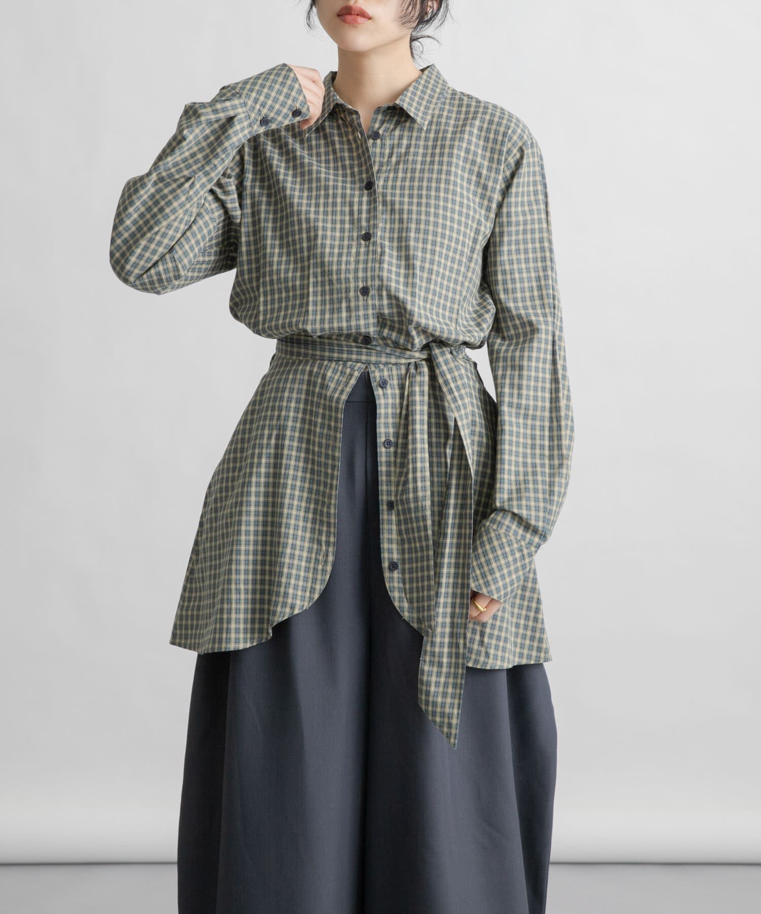  「ウエストマークチェックシャツ」|シャツ・ブラウス|
