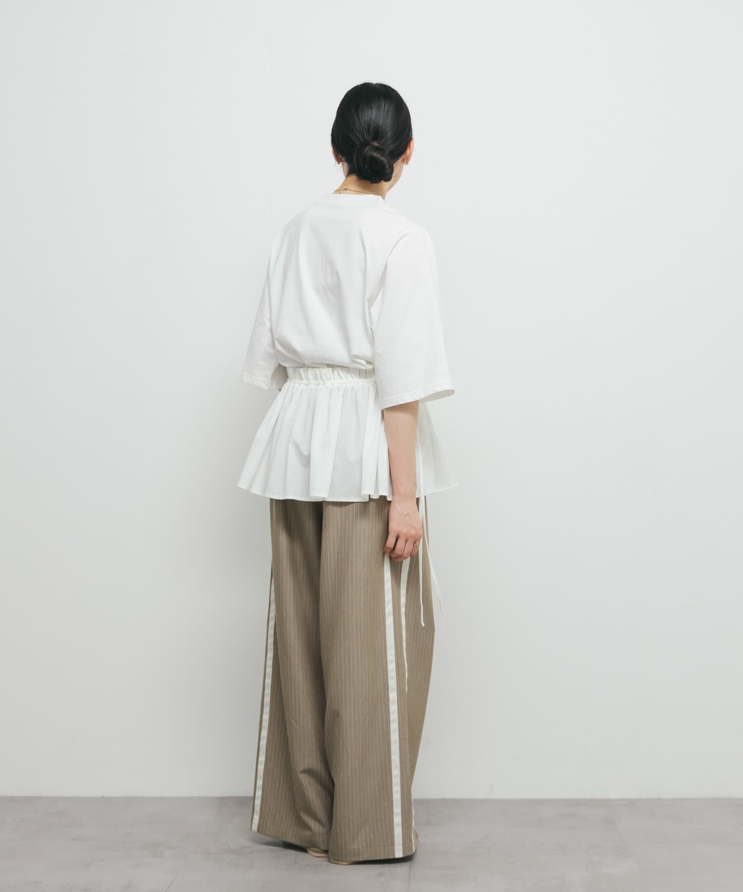  「汗ジミ防止ペプラムドッキングTEE」|Tシャツ・カットソー|