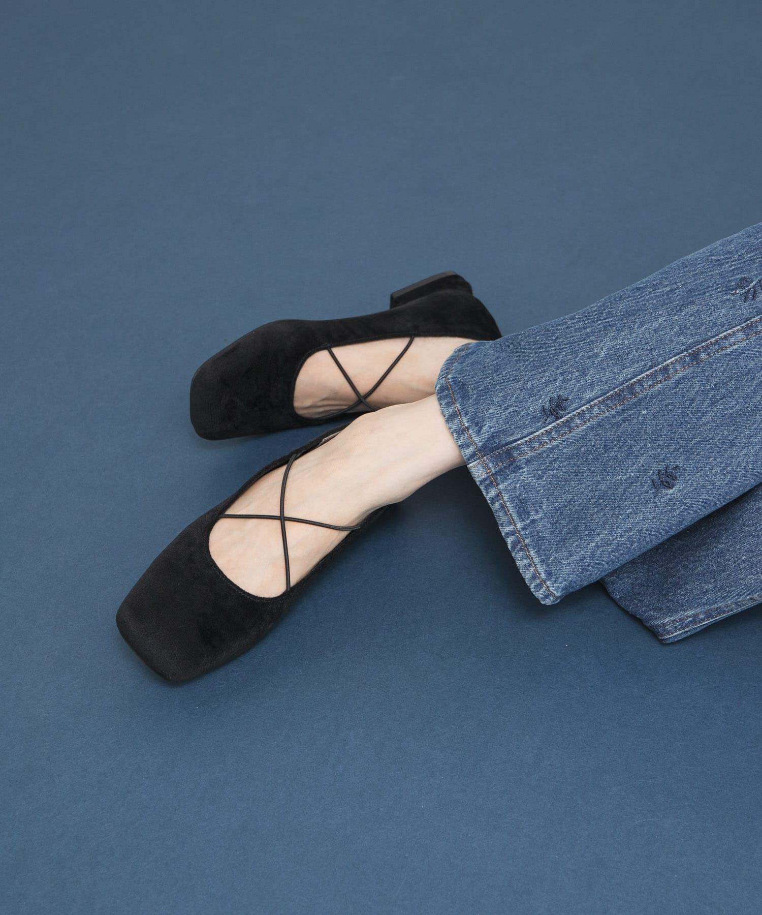  「クロスナローバレエシューズ」|バレエシューズ|ブラック