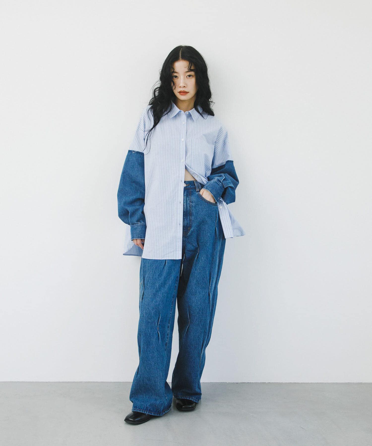  「タックWIDEデニム」|デニム|