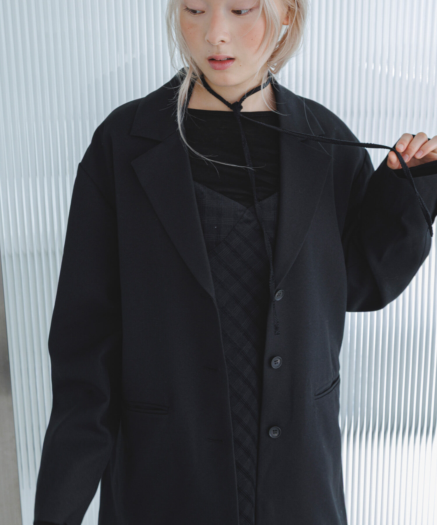  「チェックコーデュロイキャミワンピース」|ワンピース|