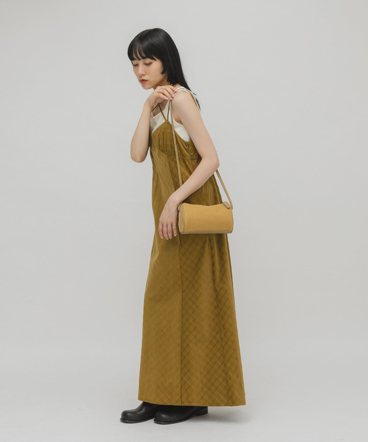  「チェックコーデュロイキャミワンピース」|ワンピース|