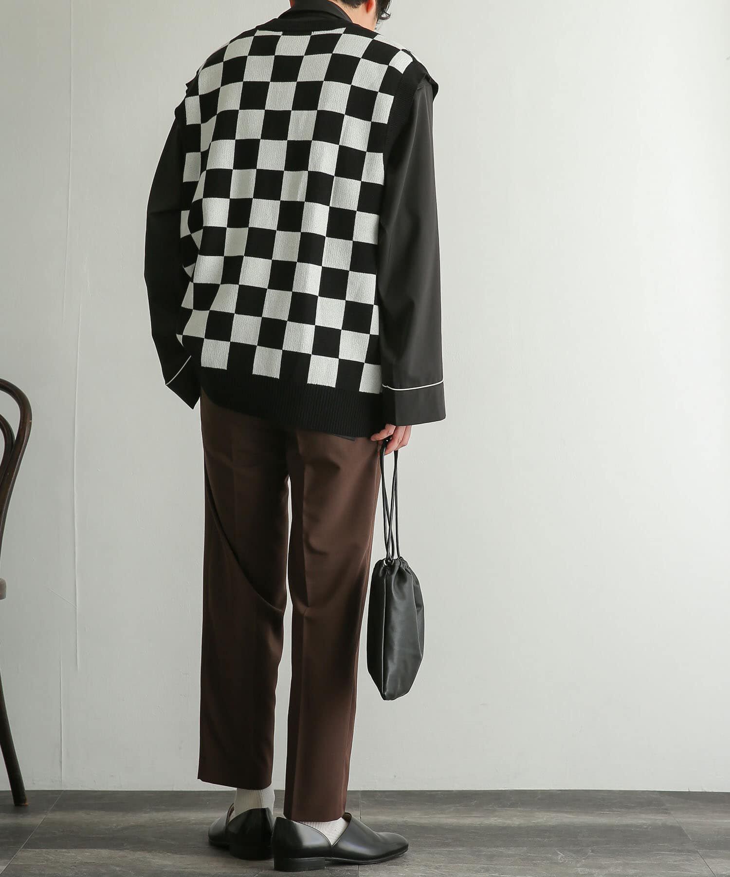 SENSE OF PLACE by URBAN RESEARCH「ブロックチェックカーディガンニットベスト」|ベスト・ジレ|