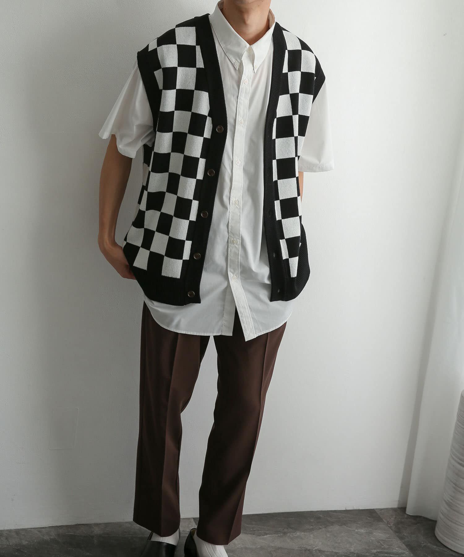 SENSE OF PLACE by URBAN RESEARCH「ブロックチェックカーディガンニットベスト」|ベスト・ジレ|