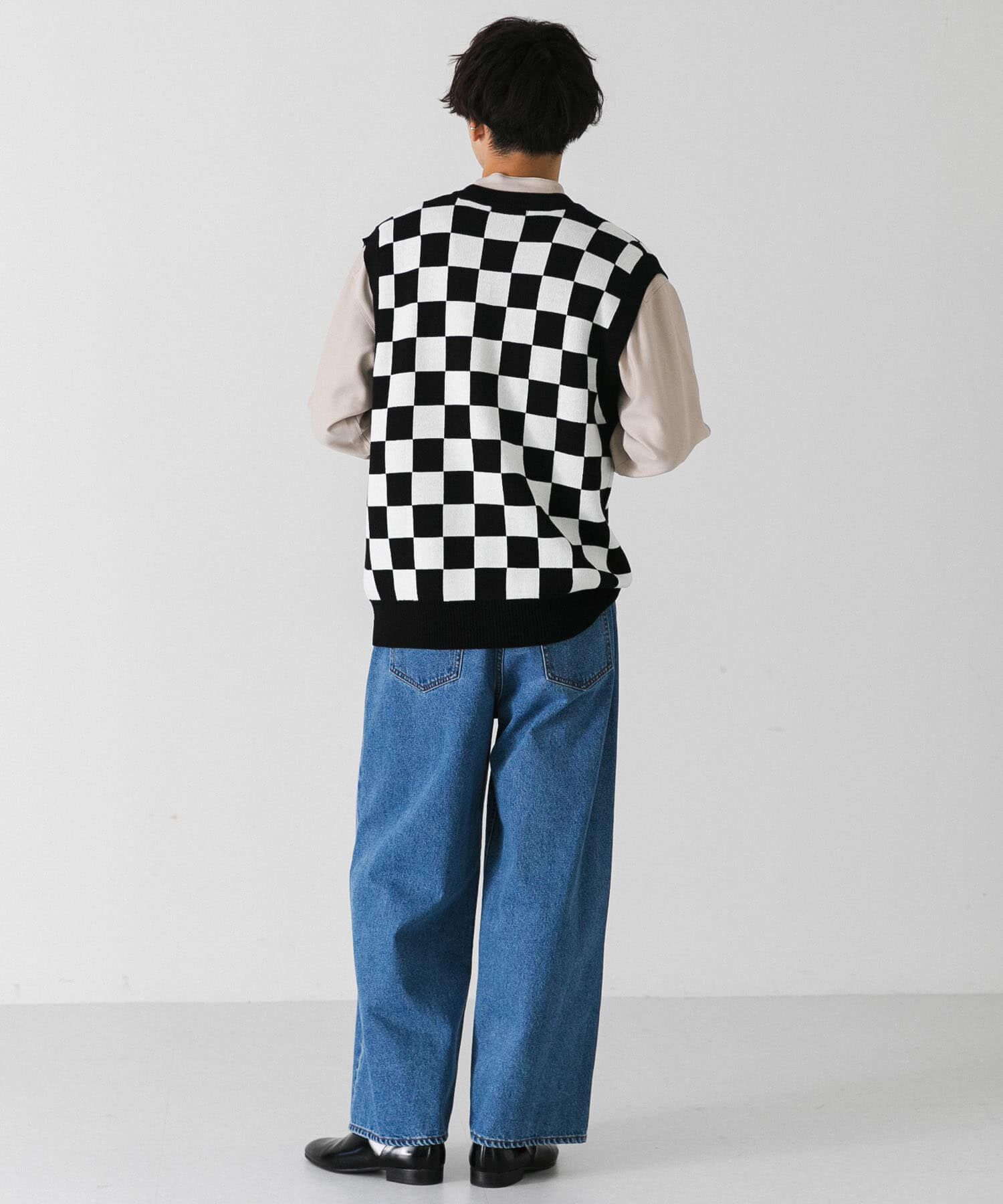 SENSE OF PLACE by URBAN RESEARCH「ブロックチェックカーディガンニットベスト」|ベスト・ジレ|
