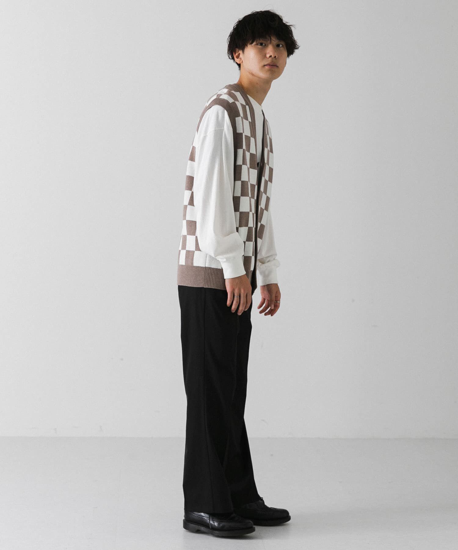 SENSE OF PLACE by URBAN RESEARCH「ブロックチェックカーディガンニットベスト」|ベスト・ジレ|