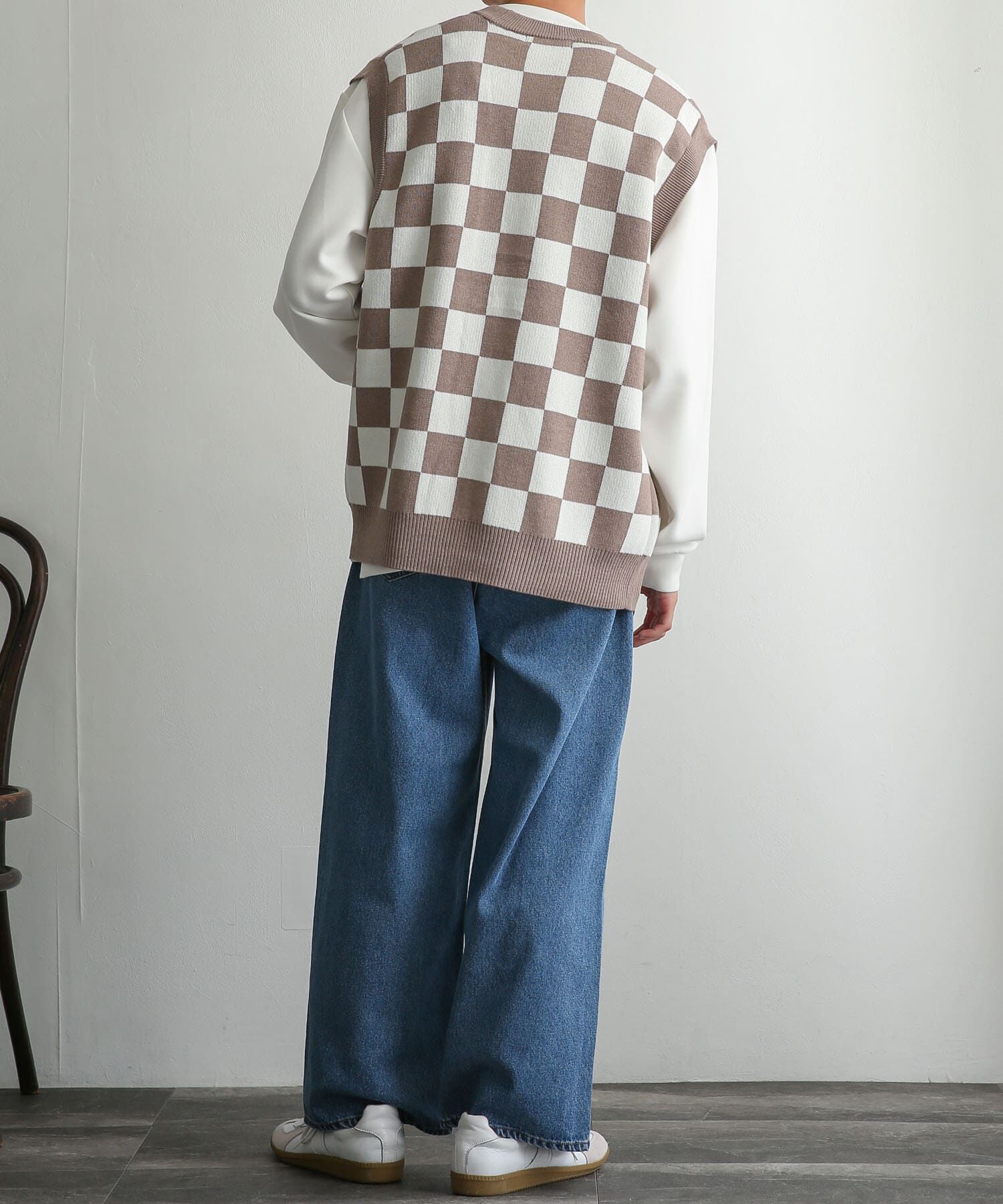 SENSE OF PLACE by URBAN RESEARCH「ブロックチェックカーディガンニットベスト」|ベスト・ジレ|