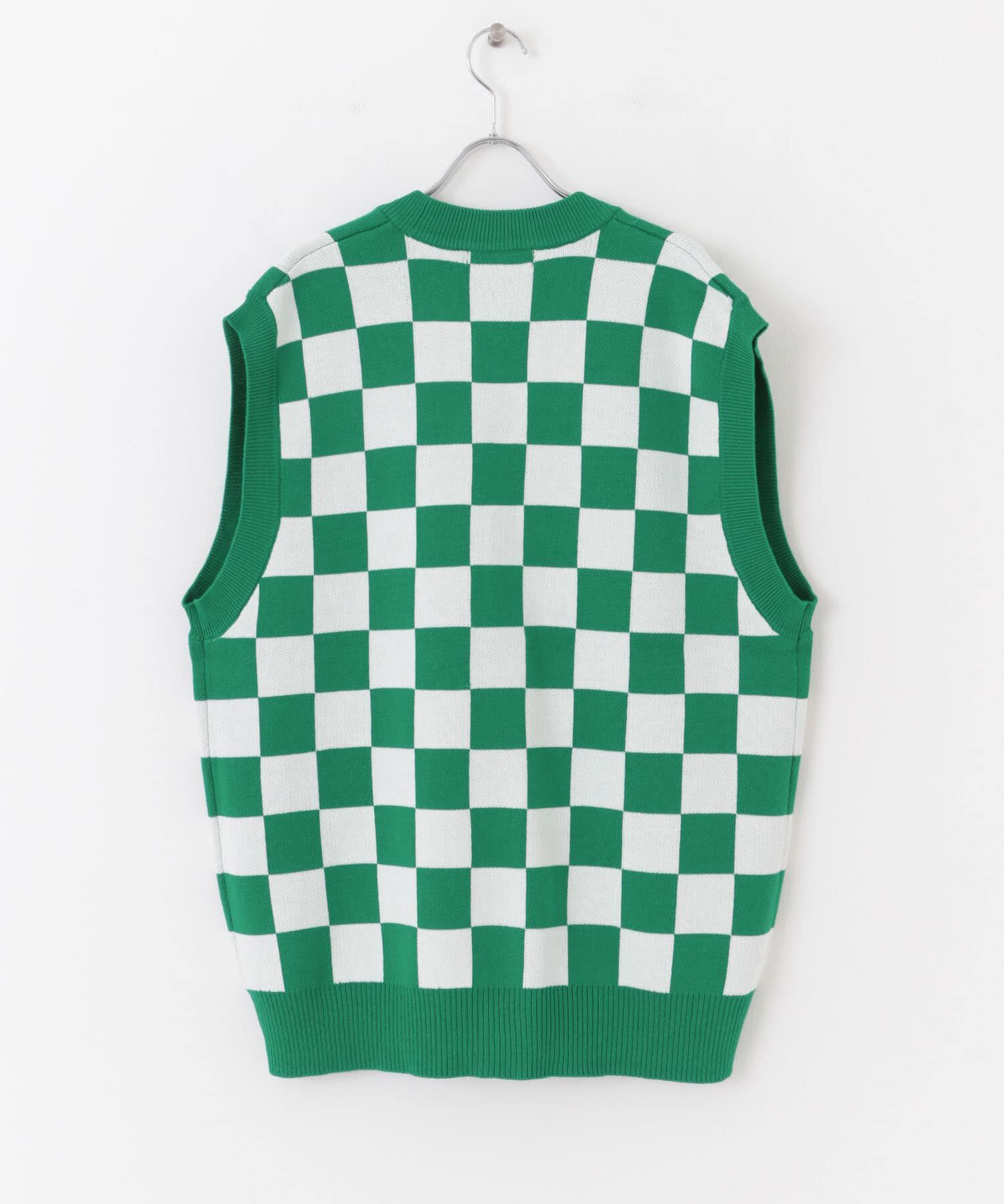 SENSE OF PLACE by URBAN RESEARCH「ブロックチェックカーディガンニットベスト」|ベスト・ジレ|