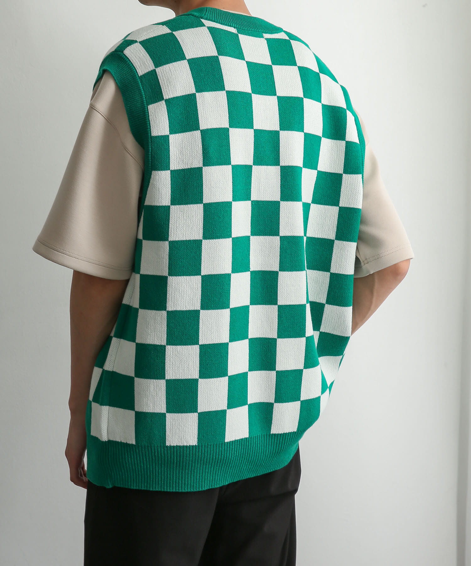 SENSE OF PLACE by URBAN RESEARCH「ブロックチェックカーディガンニットベスト」|ベスト・ジレ|