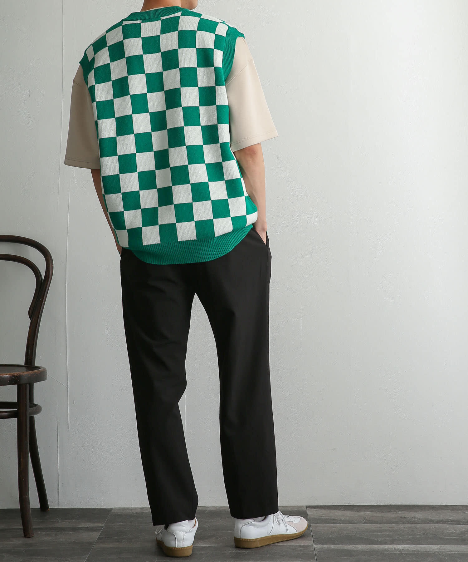 SENSE OF PLACE by URBAN RESEARCH「ブロックチェックカーディガンニットベスト」|ベスト・ジレ|