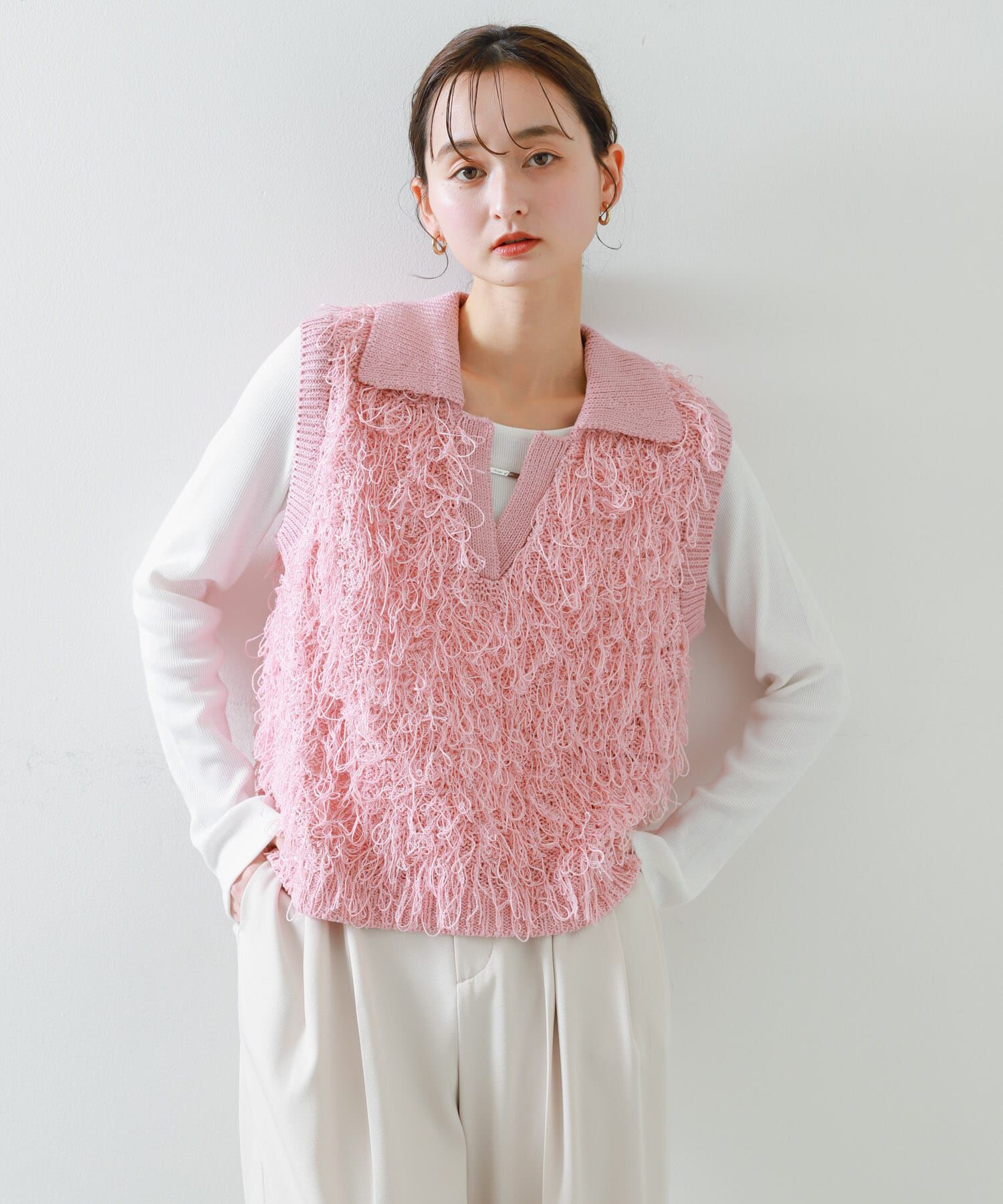 SENSE OF PLACE by URBAN RESEARCH「ループヤーンニットベスト」|ベスト・ジレ|