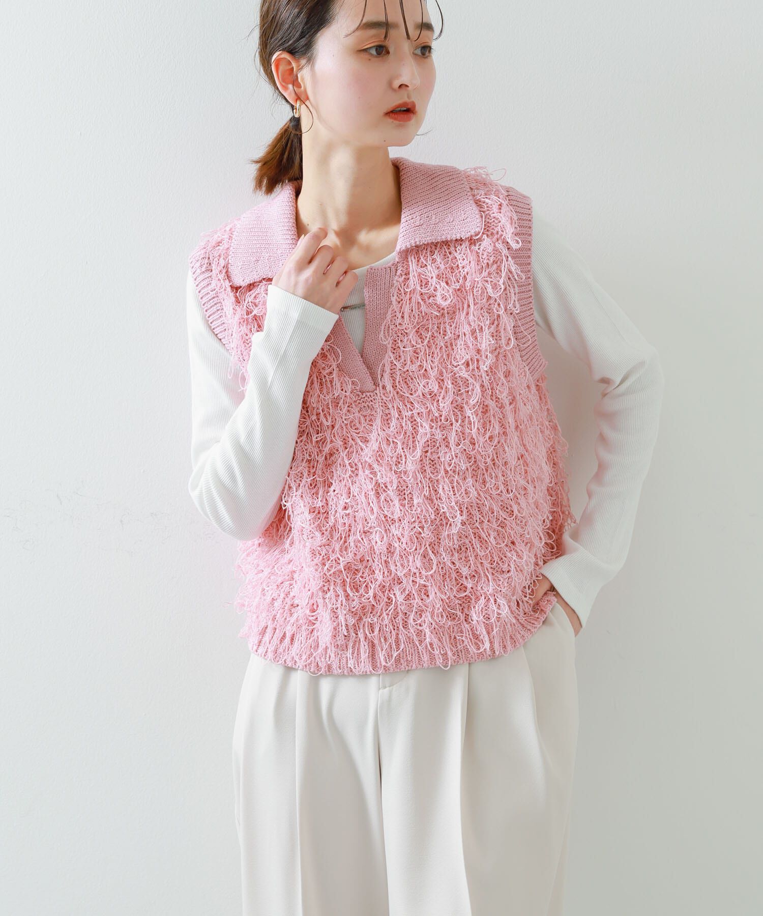 SENSE OF PLACE by URBAN RESEARCH「ループヤーンニットベスト」|ベスト・ジレ|