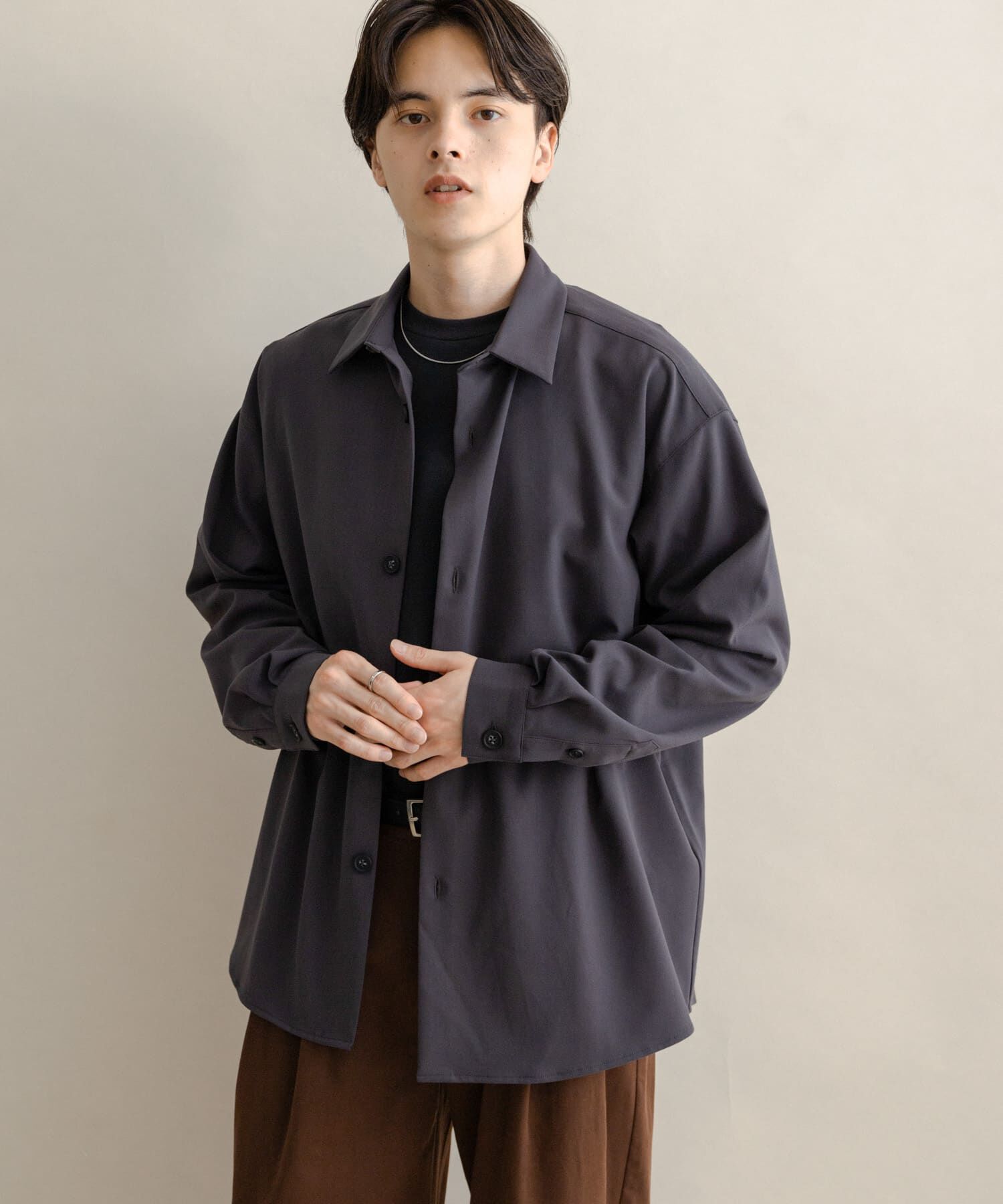 SENSE OF PLACE by URBAN RESEARCH「カラールーズシャツ」|シャツ・ブラウス|チャコールグレー